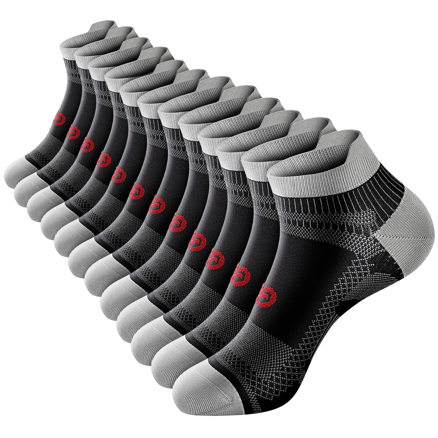 PAPLUS Ankle Compression Sock for Men and Women 2/4/6 Pairs, Low Cut Compression Running Sock with Ankle Support