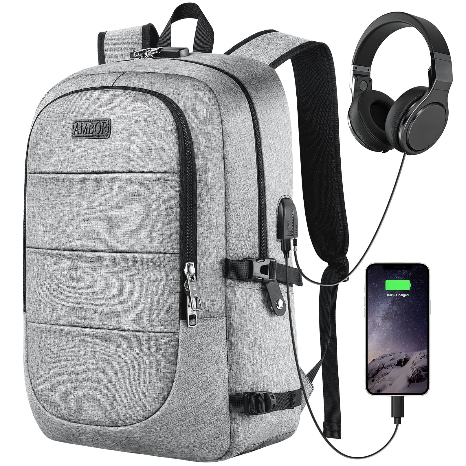 17.3inch Travel Backpack Grey