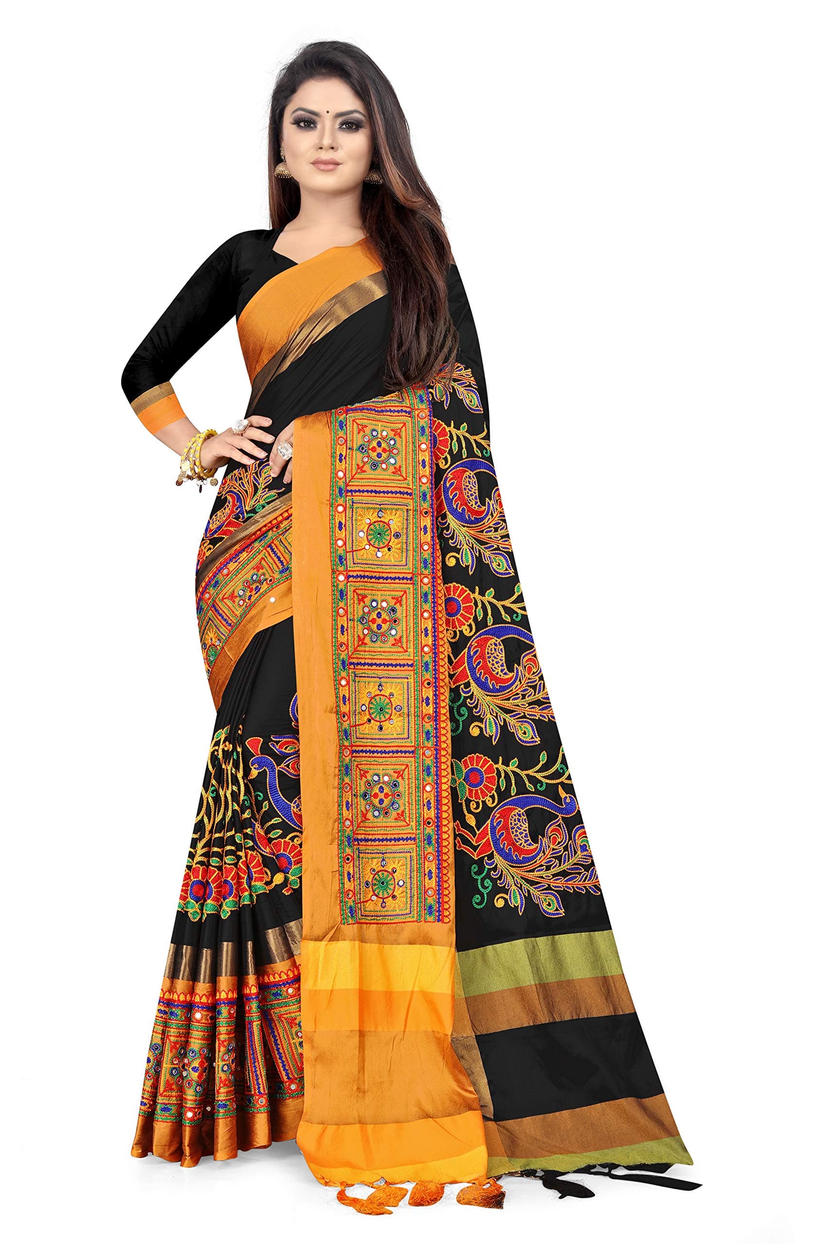 Cotton With Blouse Piece Sarees