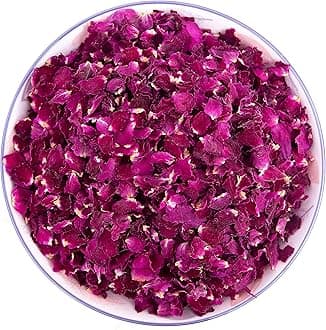 Dried Red Rose Bud Petals, Real Natural Dried Rose Petals 4oz for Bath Tea, Cake, Soap Making, Candle Making, Wedding, Confetti, DIY Crafts Edible. (pinkpetal50g)