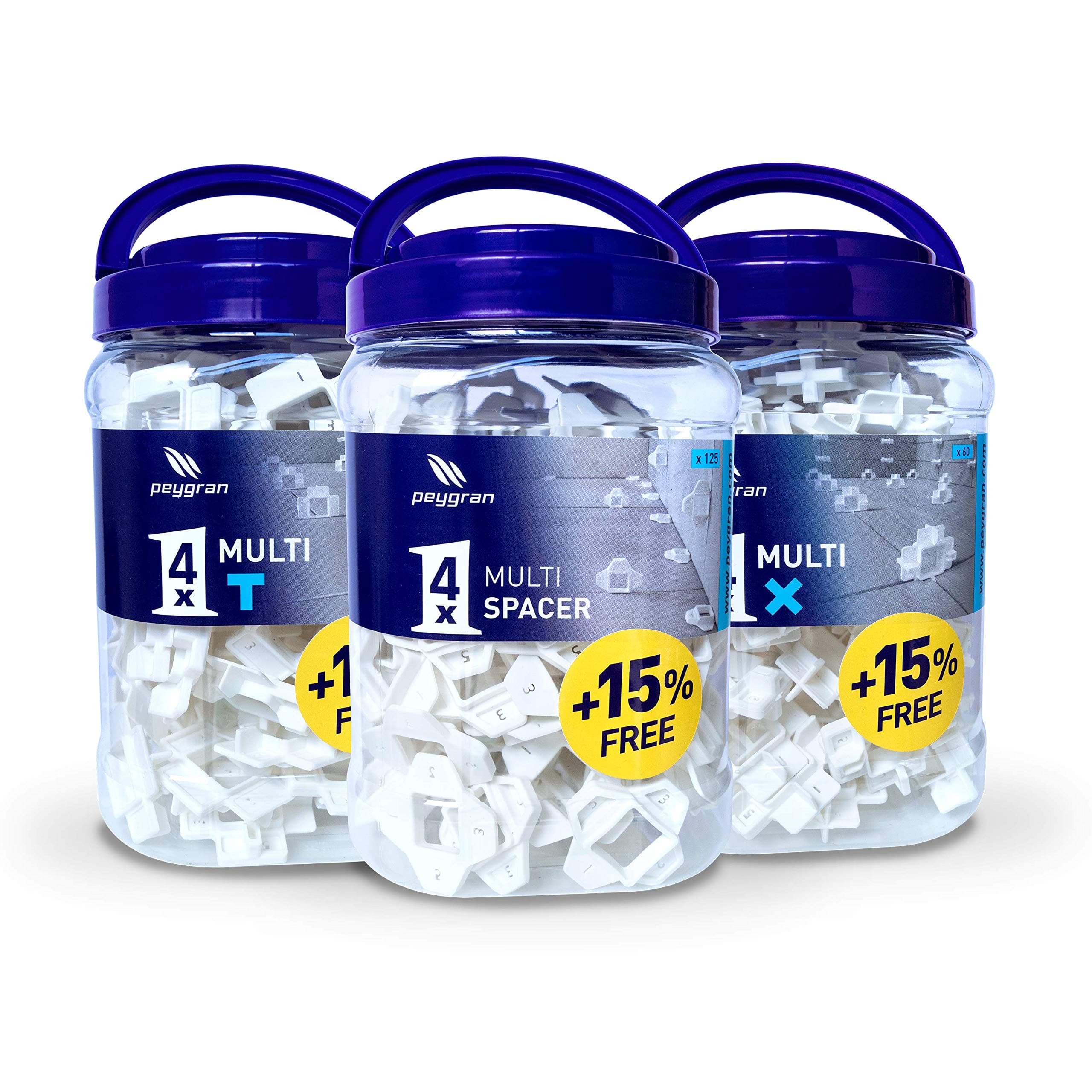 Peygran Multi Spacers 4 Sizes in 1 Spacer KIT Including Reusable spacers X, T and line with 4 Sizes 5mm (3/16"), 3mm(1/8"), 2mm (1/16") and 1mm (1/32")