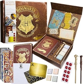 HARRY POTTER Stationery Set, Writing Paper, Notebook, Wand Pen, Stickers, Envelopes, Gift Idea for Girl Boy + Souvenir Box