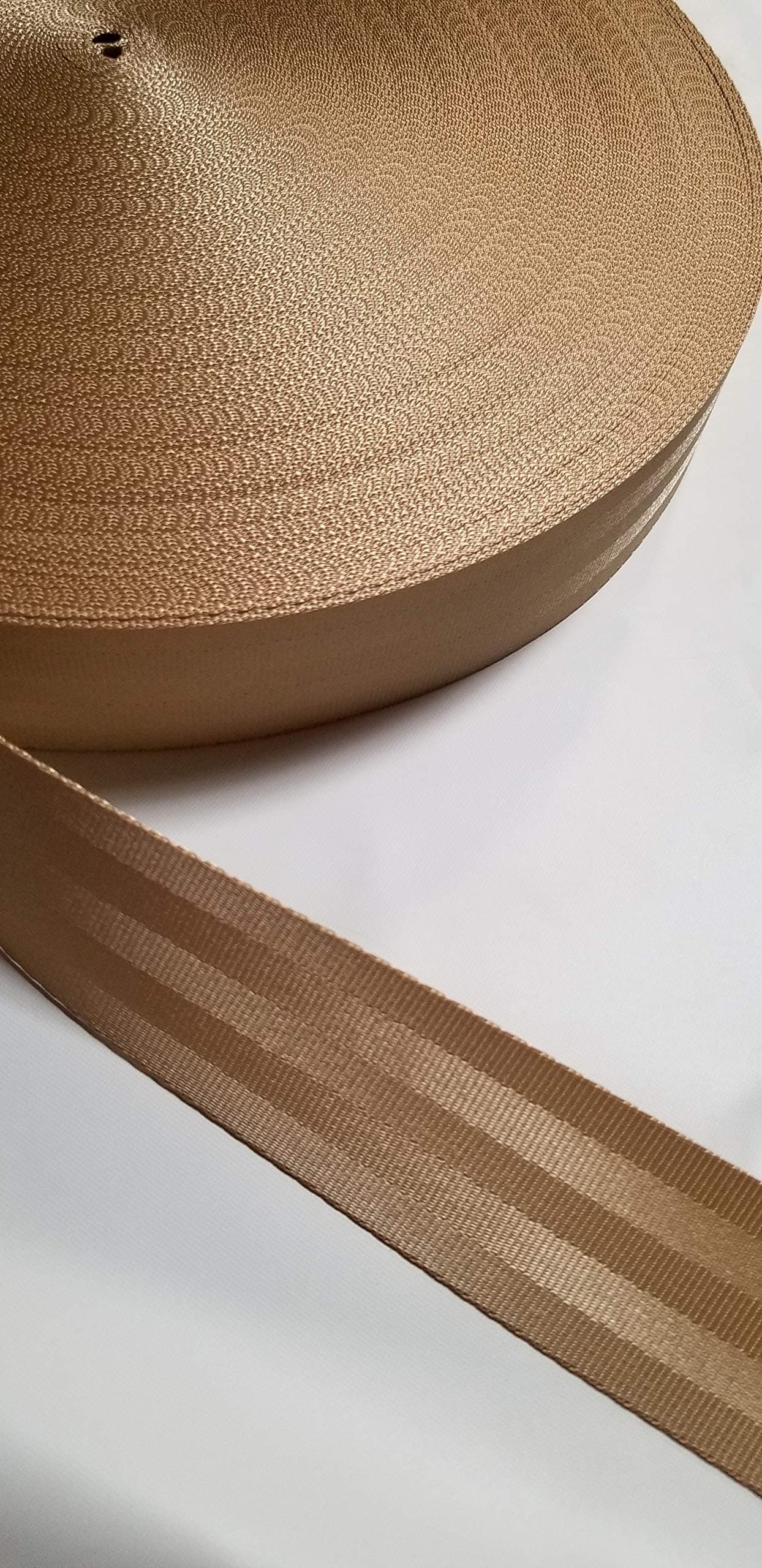 MTP 2" 5cm x 10 Yards (Tan) Seat-Belt Polyester Webbing Strap Repair 5 Panel 5000 lbs 5 Panel (2" x 10 Yards, Tan)