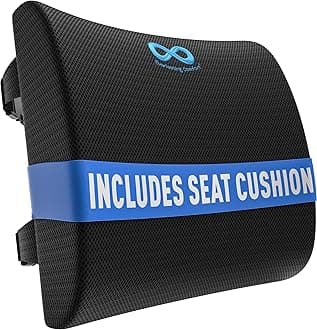 Doctor Recommended Memory Foam Seat Cushion for Office Chairs & Car Seat - Ergonomic Office Desk Accessories for Tailbone Pain Relief, Sciatica & Back Support