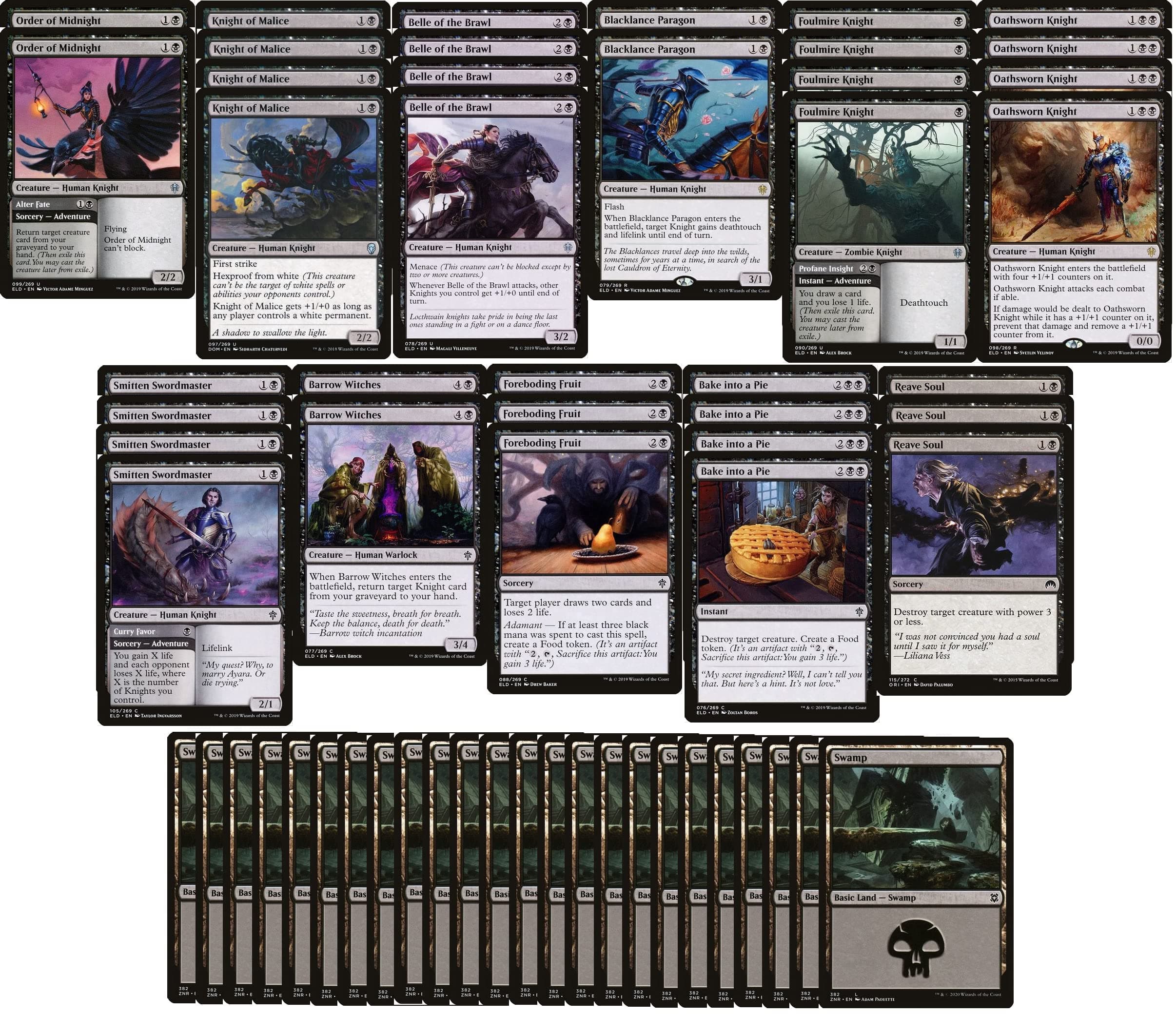 Black Creature Deck - Knight - Powerful - Modern Legal - Custom Built - Magic The Gathering - MTG - 60 Card