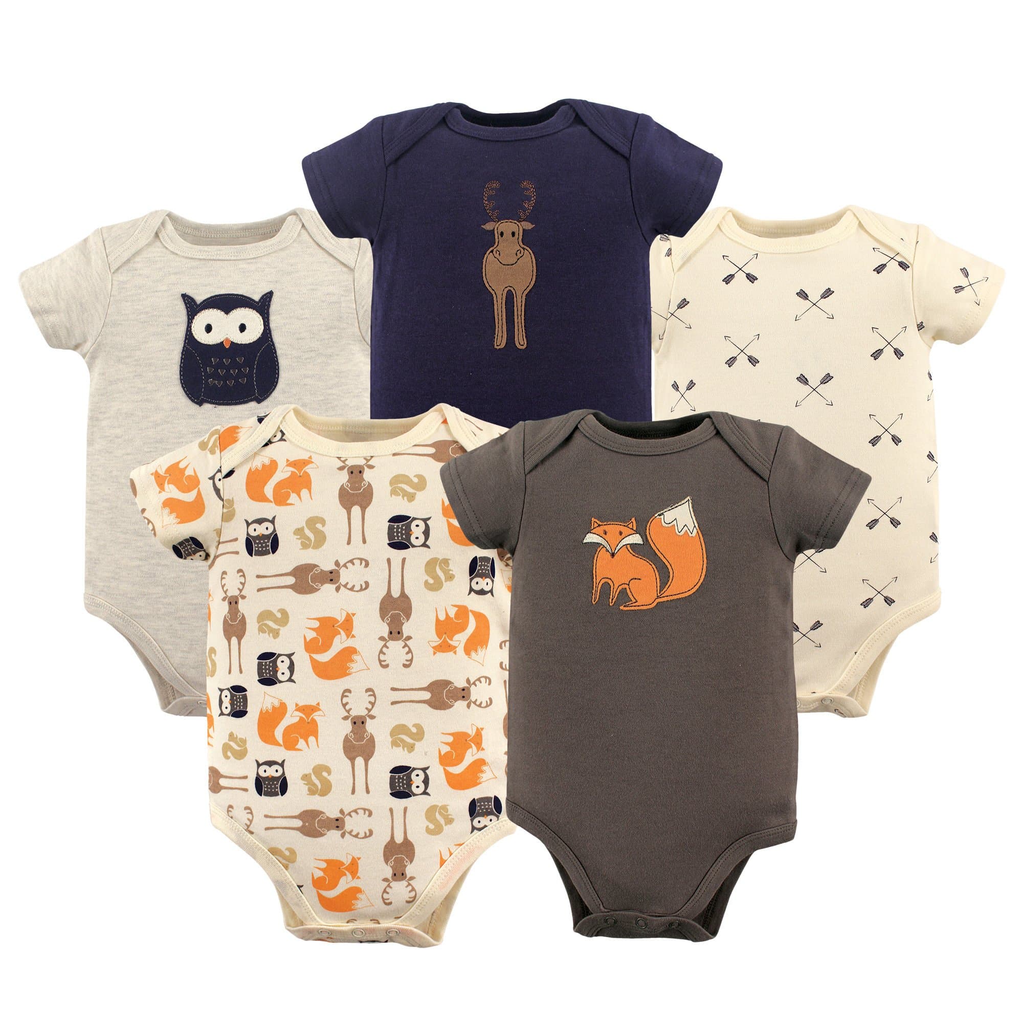 Unisex Baby Cotton Bodysuits 5-pack