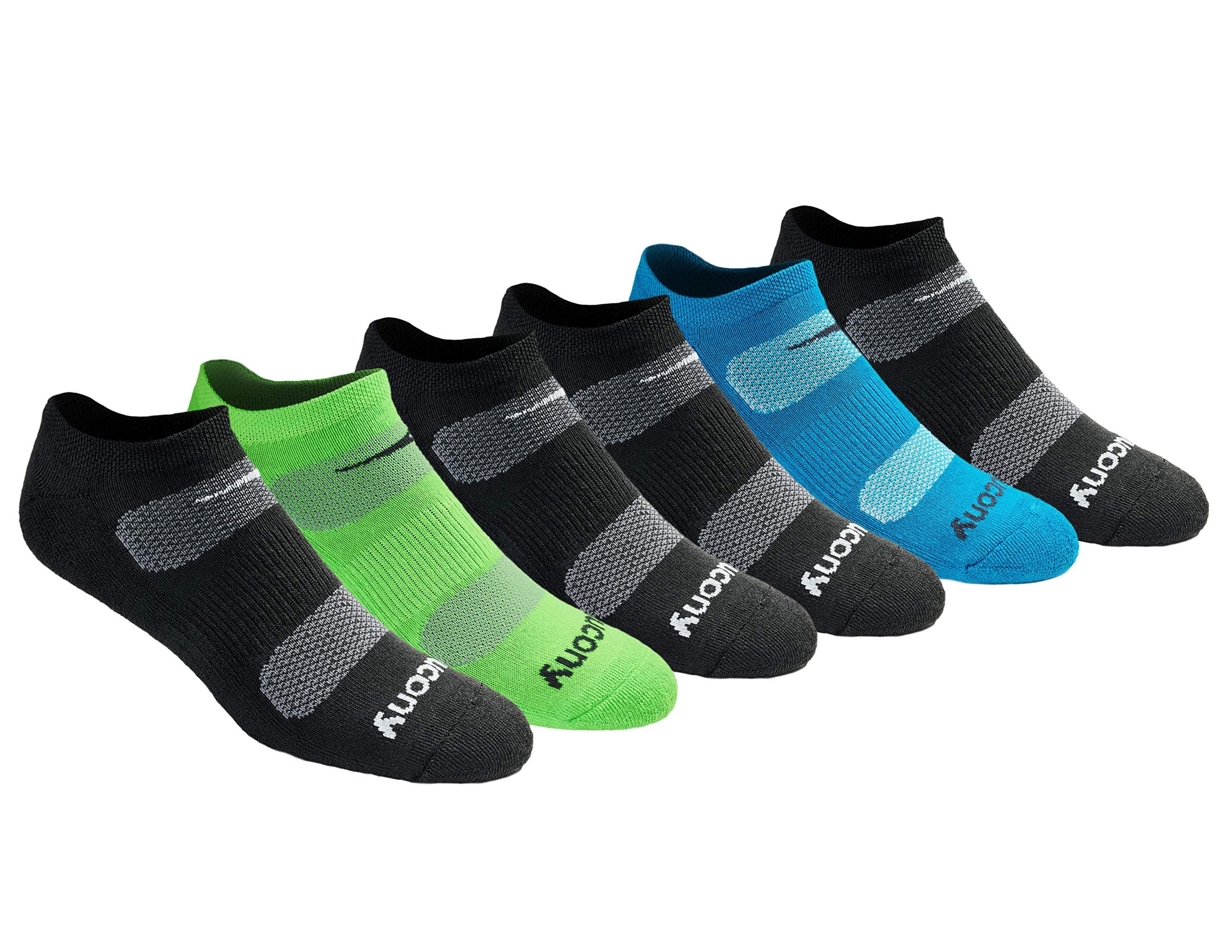 Mens Multi-pack Mesh Ventilating Comfort Fit Performance No-show Socks Running Socks (pack of 6)
