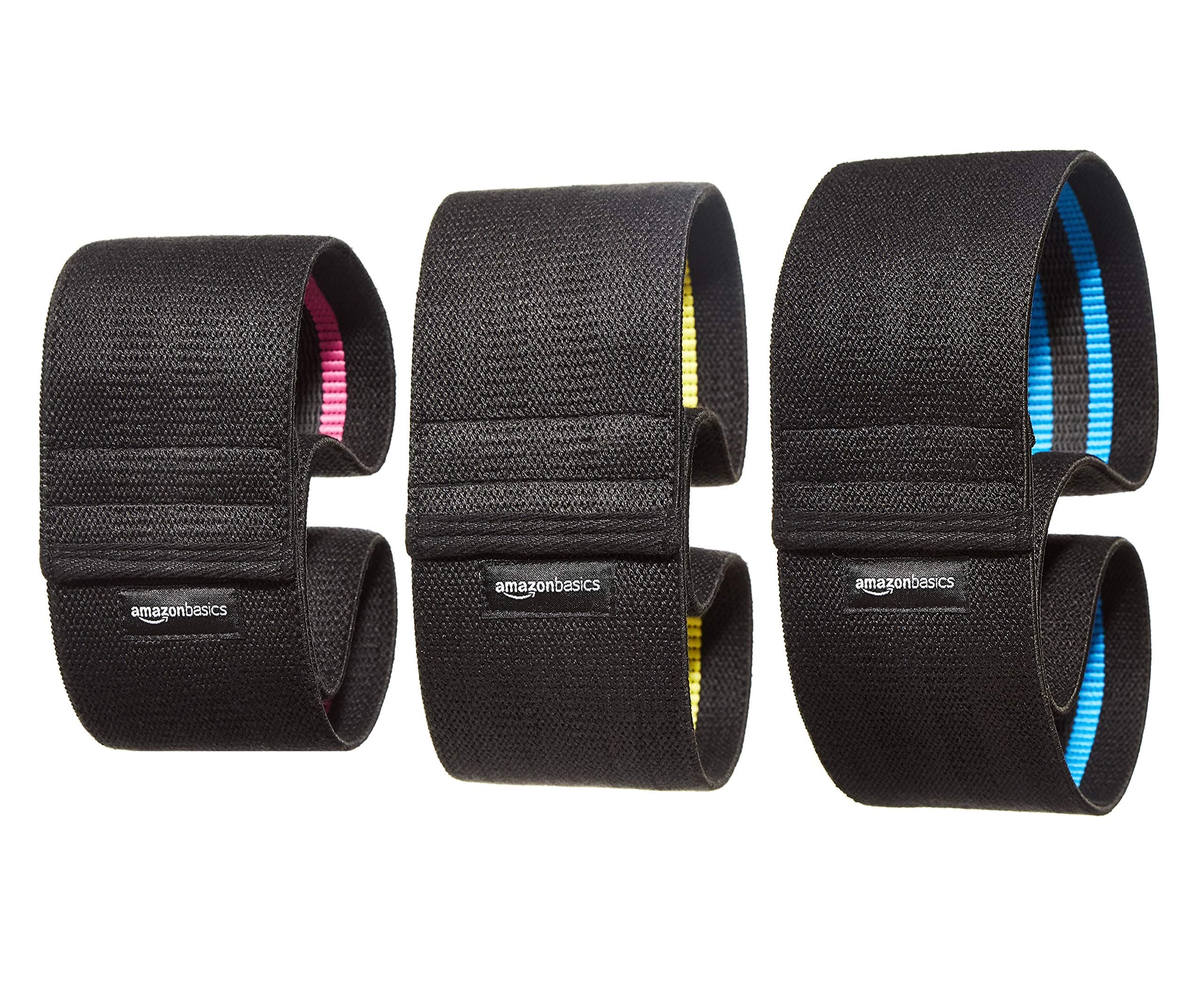 AmazonBasics Exercise Hip Band, Set of 3,Pink