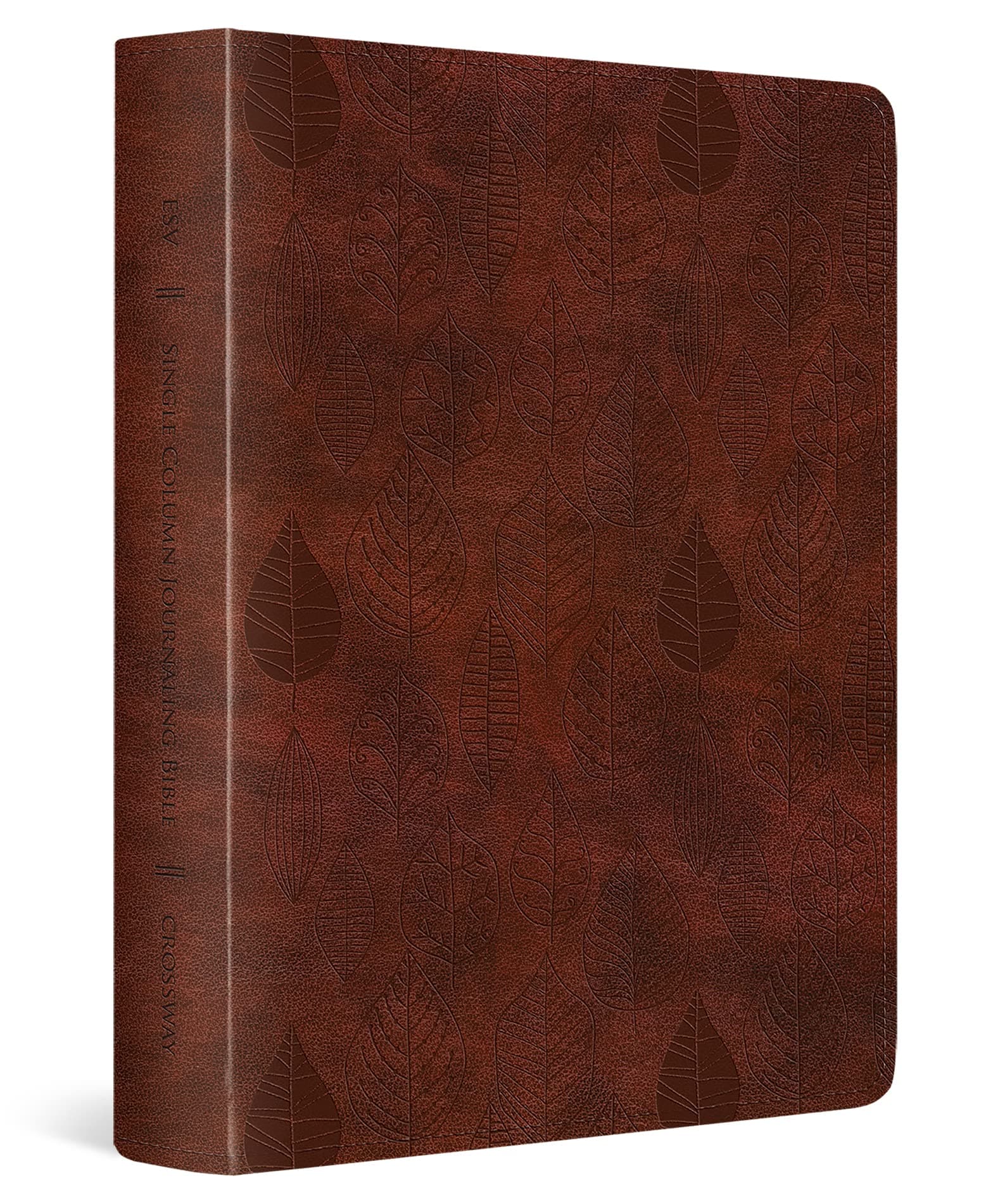 ESV Single Column Journaling Bible (TruTone, Chestnut, Leaves Design)