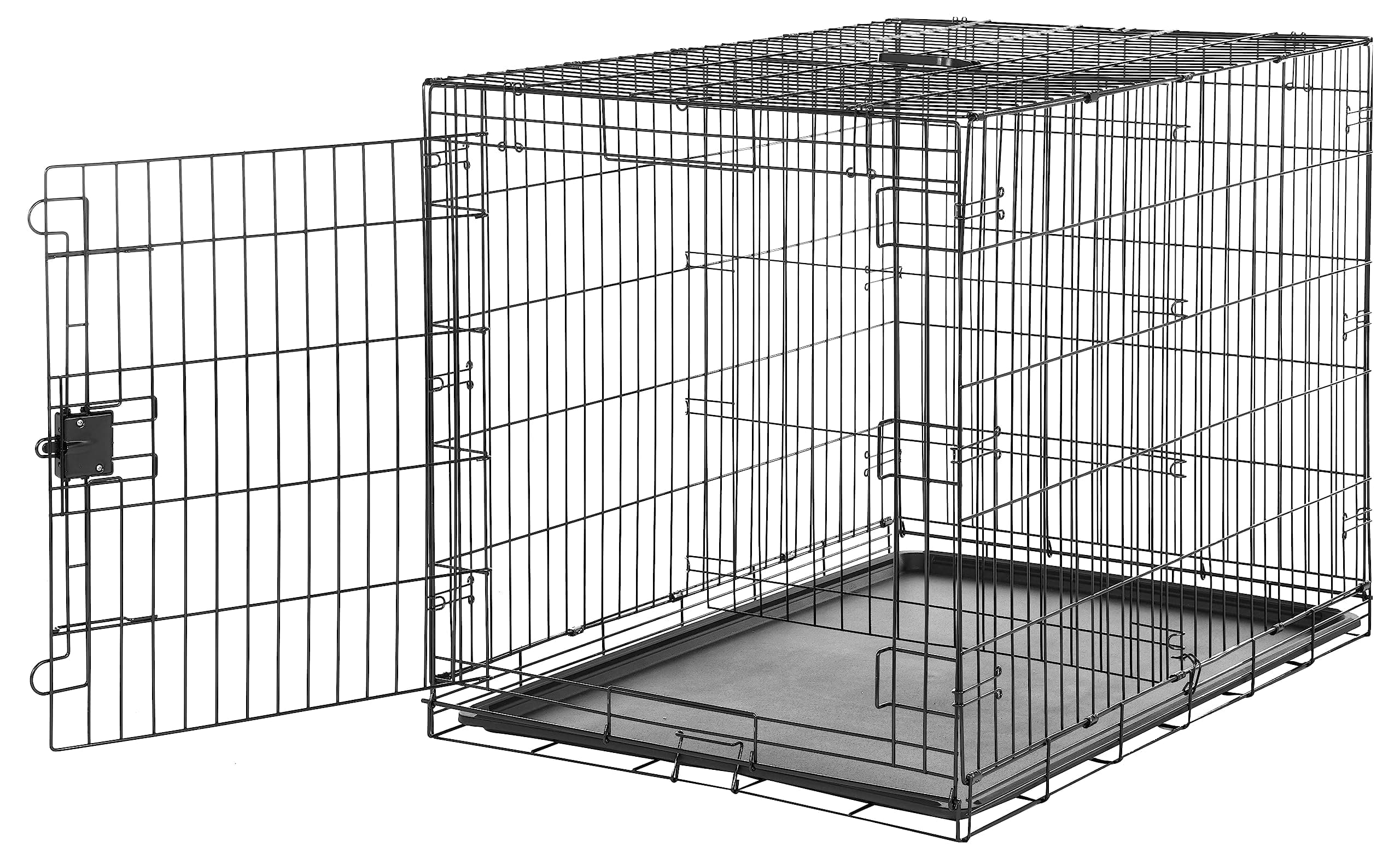 Amazon Basics - Durable, Foldable Metal Wire Dog Crate with Tray, Single Door, 42 x 28 x 30 in, Black