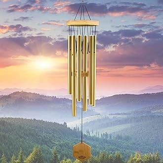 UpBlend Outdoors Wind Chimes for Outside - 29" Bronze Wind Chime Outdoor, Zen Garden Chimes for Outdoors, Tin Windchime, Decor Windchimes for Mom, Grandma, Gifts for Her