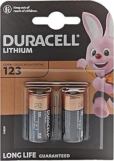 Duracell CR123A, DL123A, EL123A, CR17345 Ultra Photo Lithium Batteries, 2 Pcs