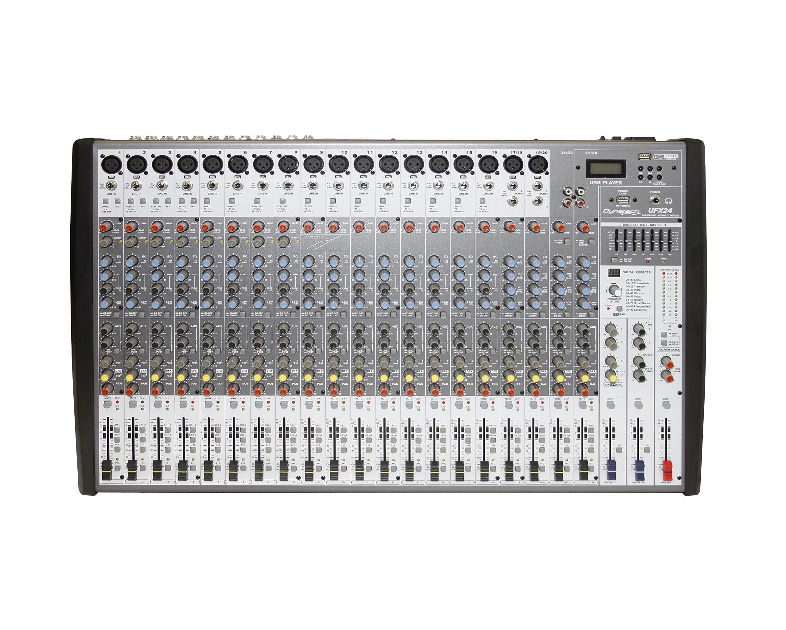 Dynatech UFX-24 Analog 24 Channel Mixer With USB And Effects