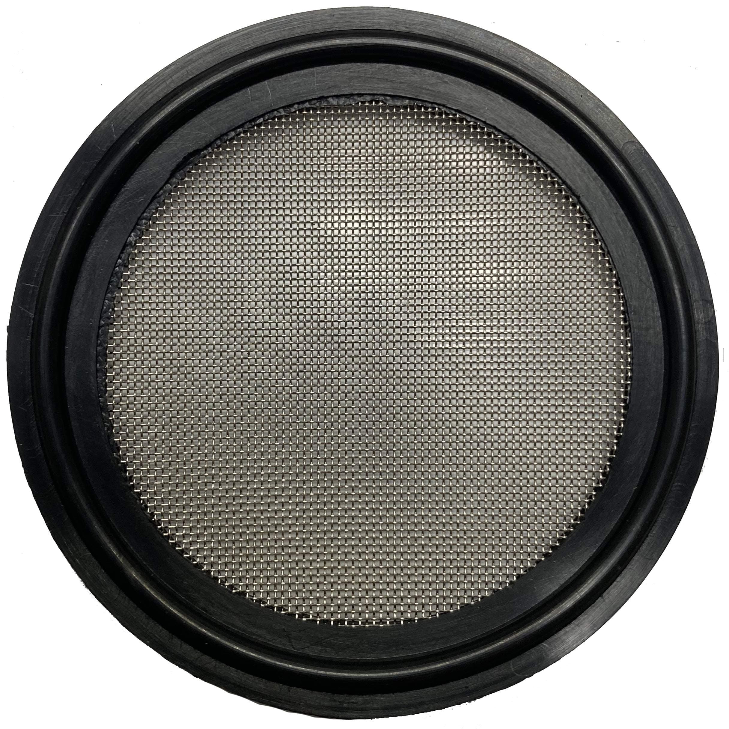 DR-COMPONENT 2" Sanitary Tri-Clamp Gaskets (Pack of 2), Bonded Type Screen Mesh #40 Gaskets, Black Buna-N (NBR)