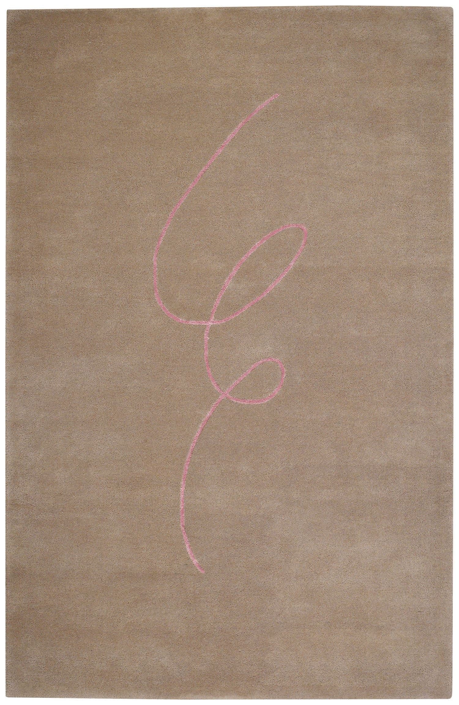 8' x 10' Rectangular Oscar Isberian Rugs Area Rug Beige Color Hand Tufted India "Haven Curly Q Collection"