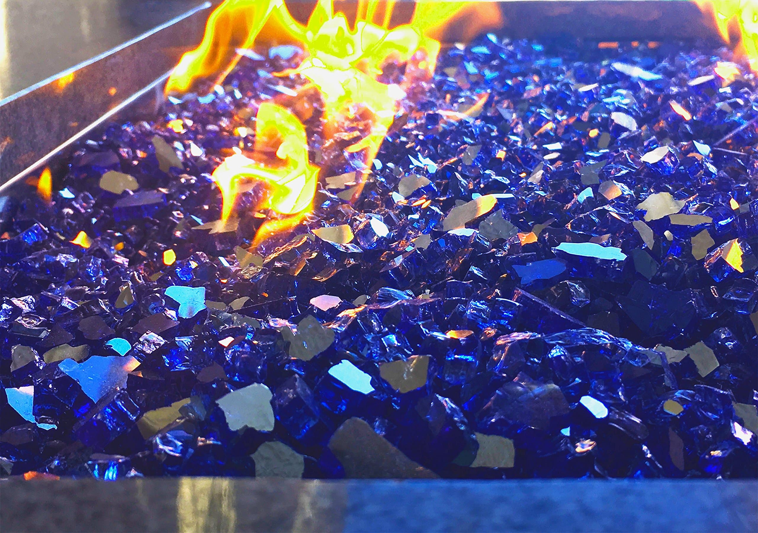 True Blue Reflective Fire Pit Fire Glass 4,5 Kg