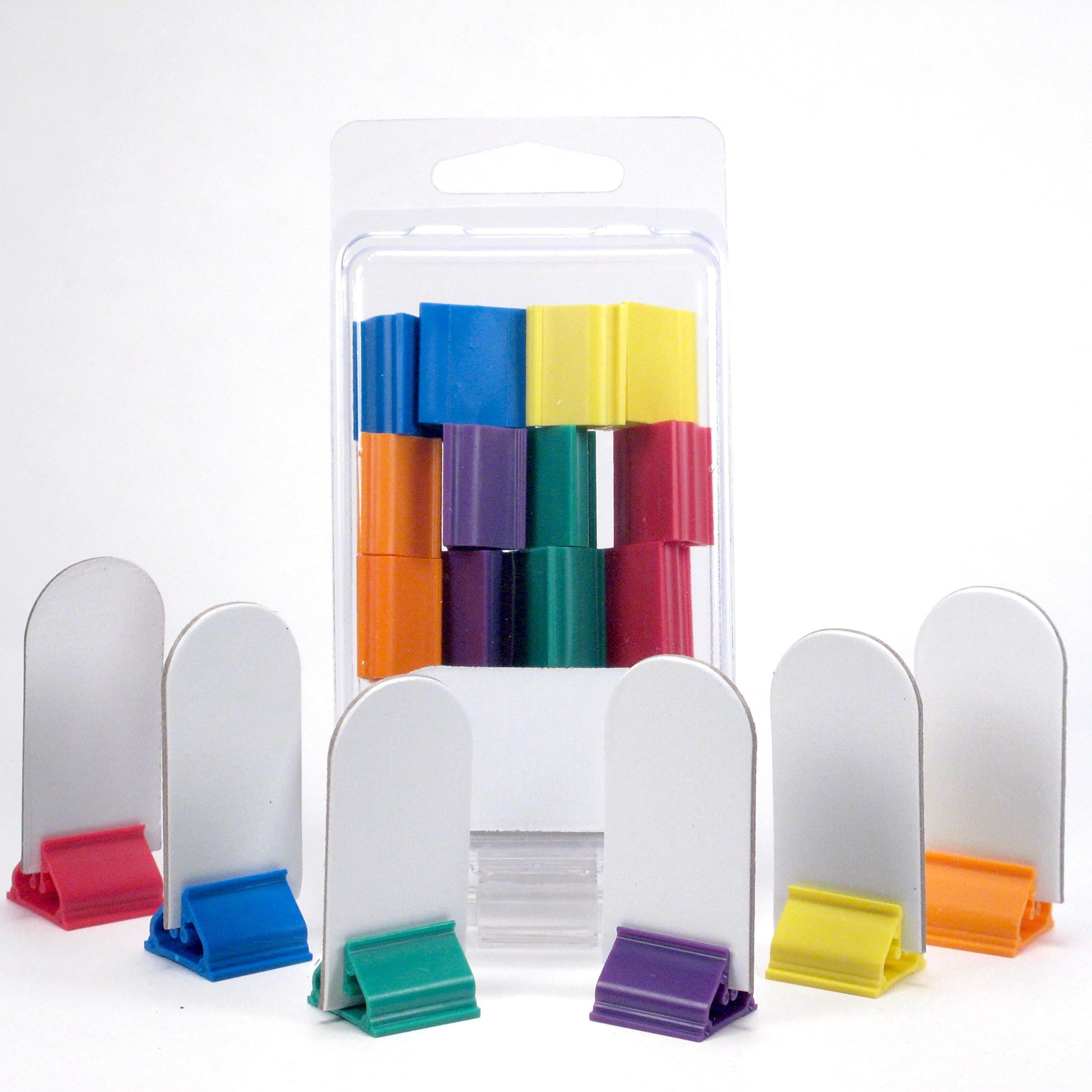 Blank Board Game Stand-Up Player Pieces with Multi-Color Card Stands - Value Pack of 12-2 Sets of 6 - Markers Pawns Tokens DIY