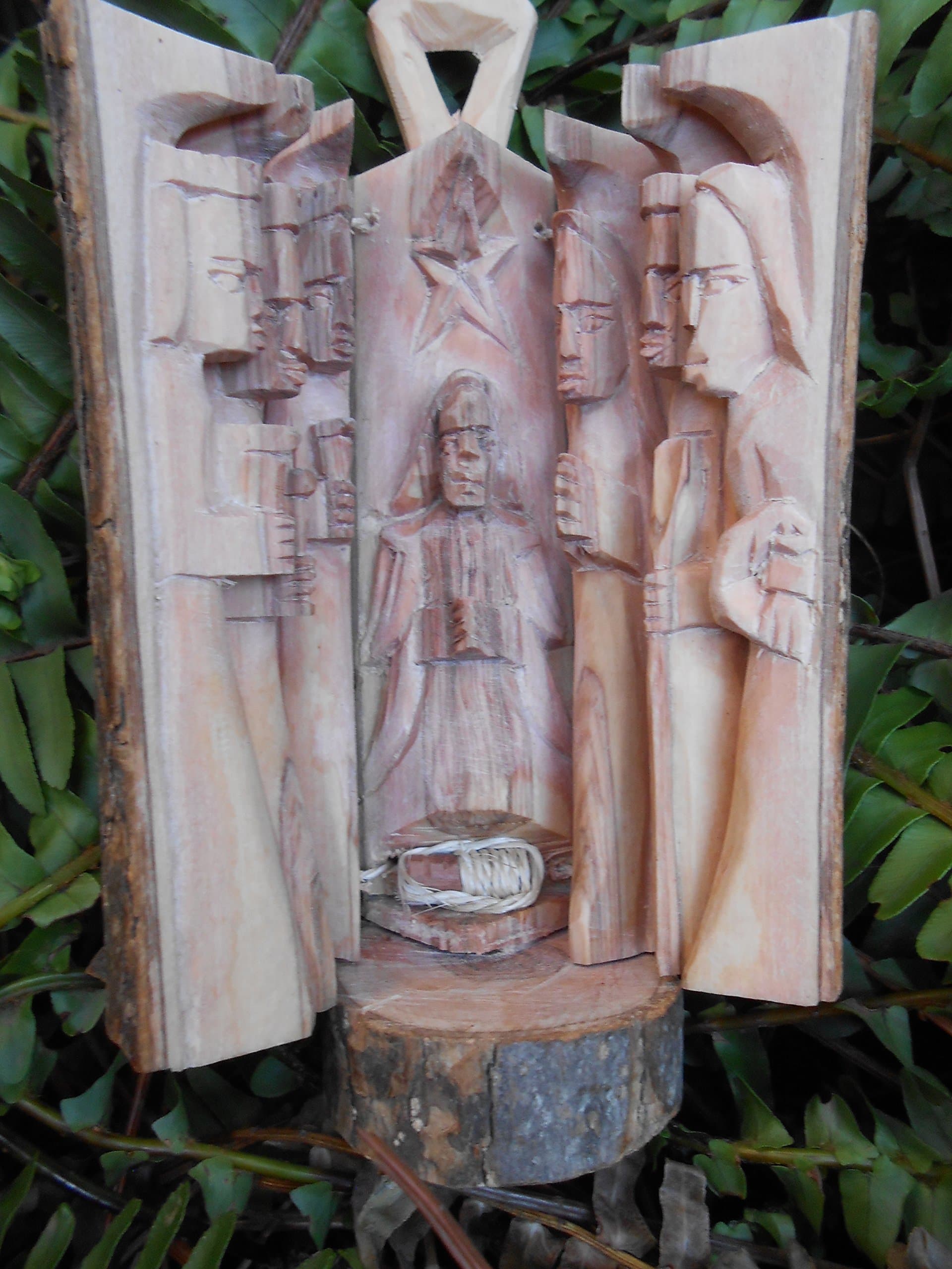 Handmade nativity set, wooded nativity scene/set