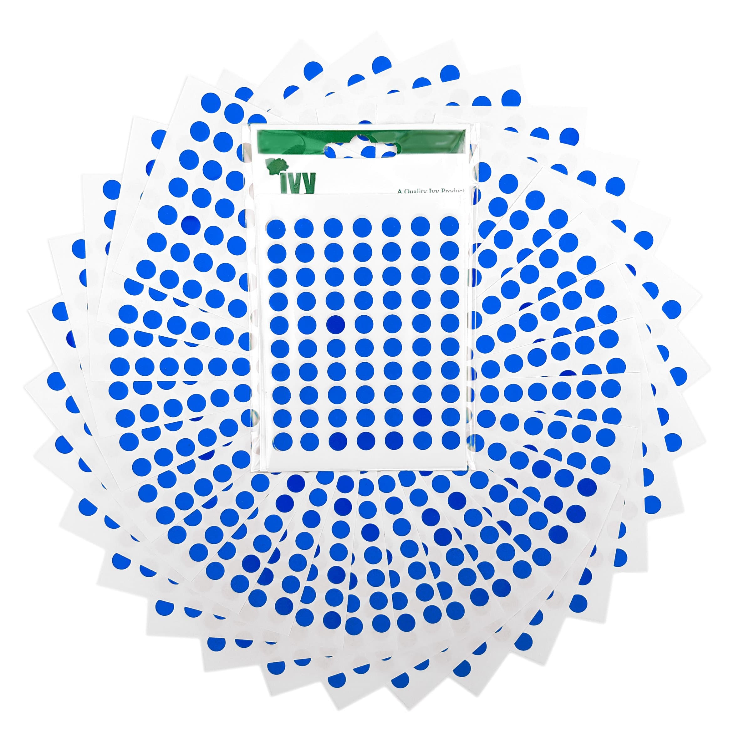 2,100 Easy Peel Self Adhesive Sticky Dots from Ivy - 8mm - Matt Blue [232671]