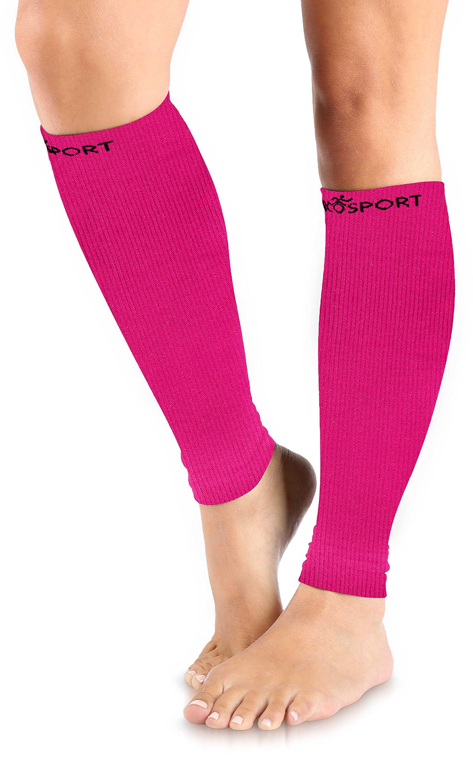 Large / X-Large , Pink : Compression Sleeve - Calf and Shin Splints Support - Best for Man and Women With Guard Leg Compression Design - Use For Running, Traveling, Cycling ? Faster Pain Relief ? (1 Pair)