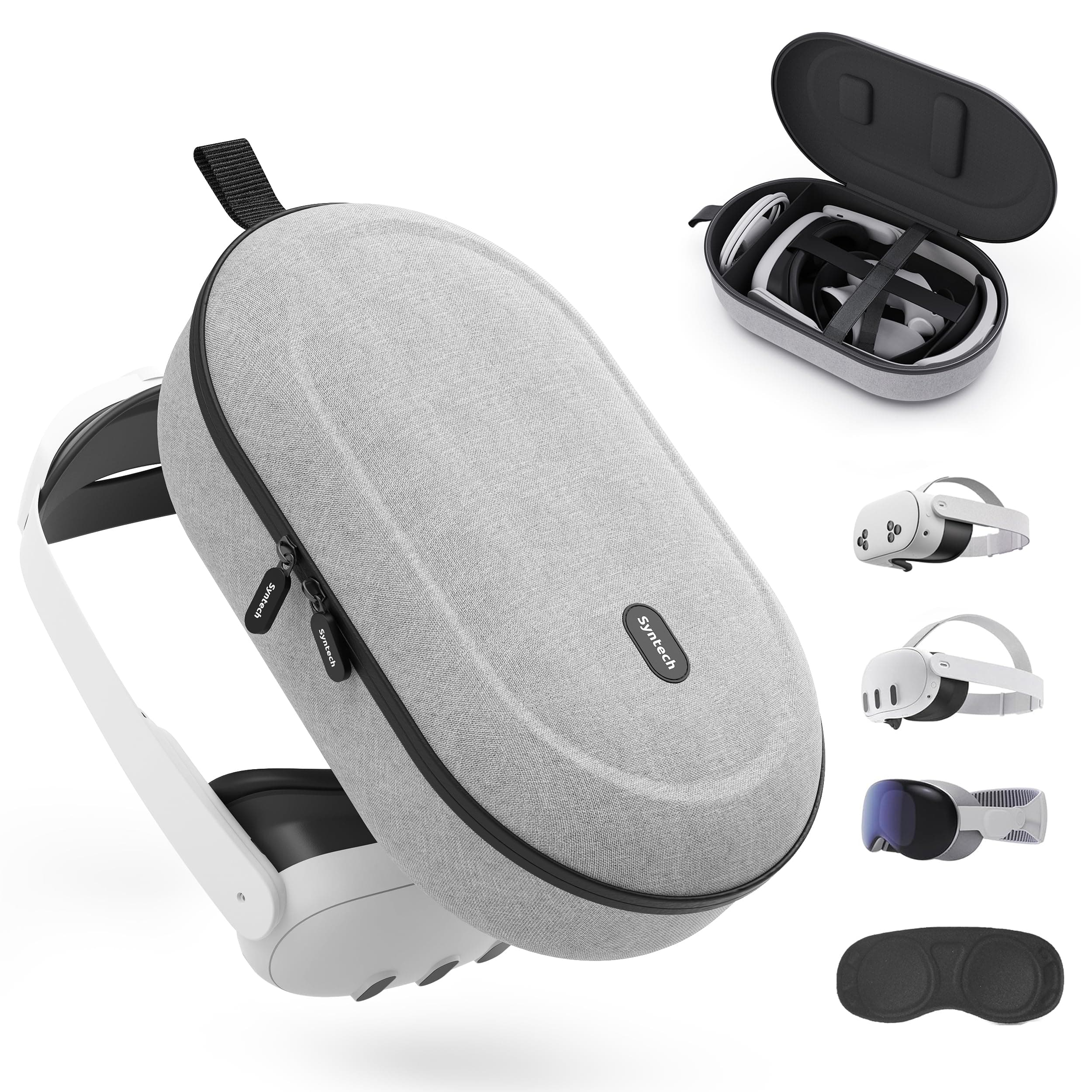 Syntech Hard Carrying Case Compatible with Meta Quest 3S/Quest 3/Oculus Quest 2/VP/Pico4, Accessories VR Headset with Elite Strap, Touch Controllers for Travel Storage (Do Not Fit 3rd-party Headstrap)