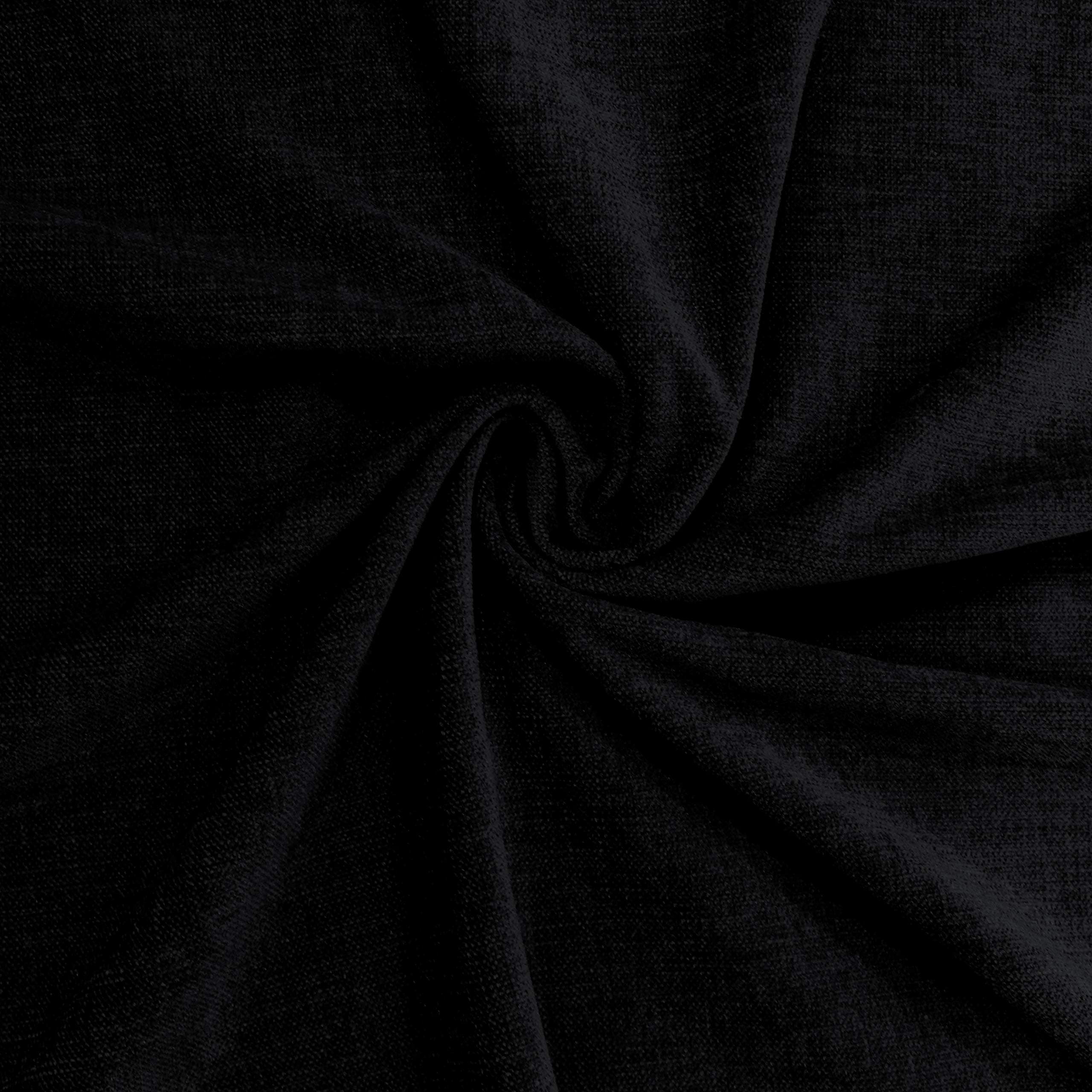 - Encasa XO Chenille Textured Fabric Decorative Soft Rich Cloth with Plain Colours for Sofa, Furnishing, Upholstery, Curtains, Cushions and Craft (Black, 39"x54"/100x137 cm - 1 Meter)