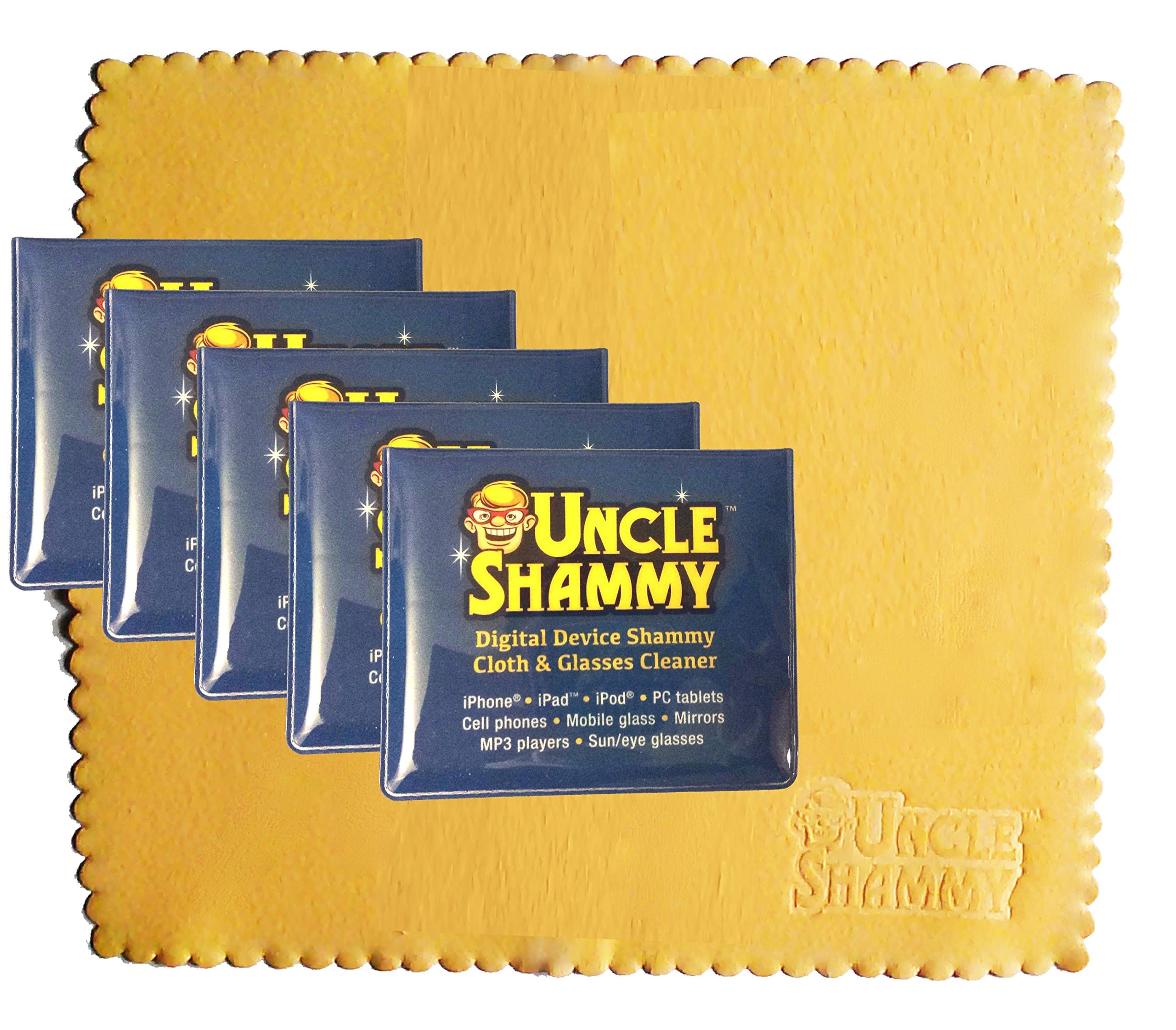 New Digital Device Uncle Shammy Small Cleaning Cloth 5 Pack Clean Smartphone Cell Phone Tablet Eye Glasses 5" by 5 1/2" Each