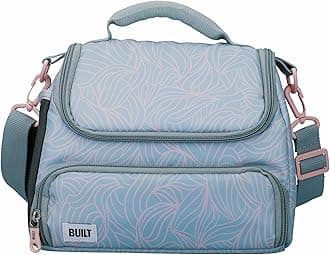 Insulated Lunch Bag with 'The Mindful' Design, Polyester, Grey/Pale Pink, 18.5 x 27 x 21 cm