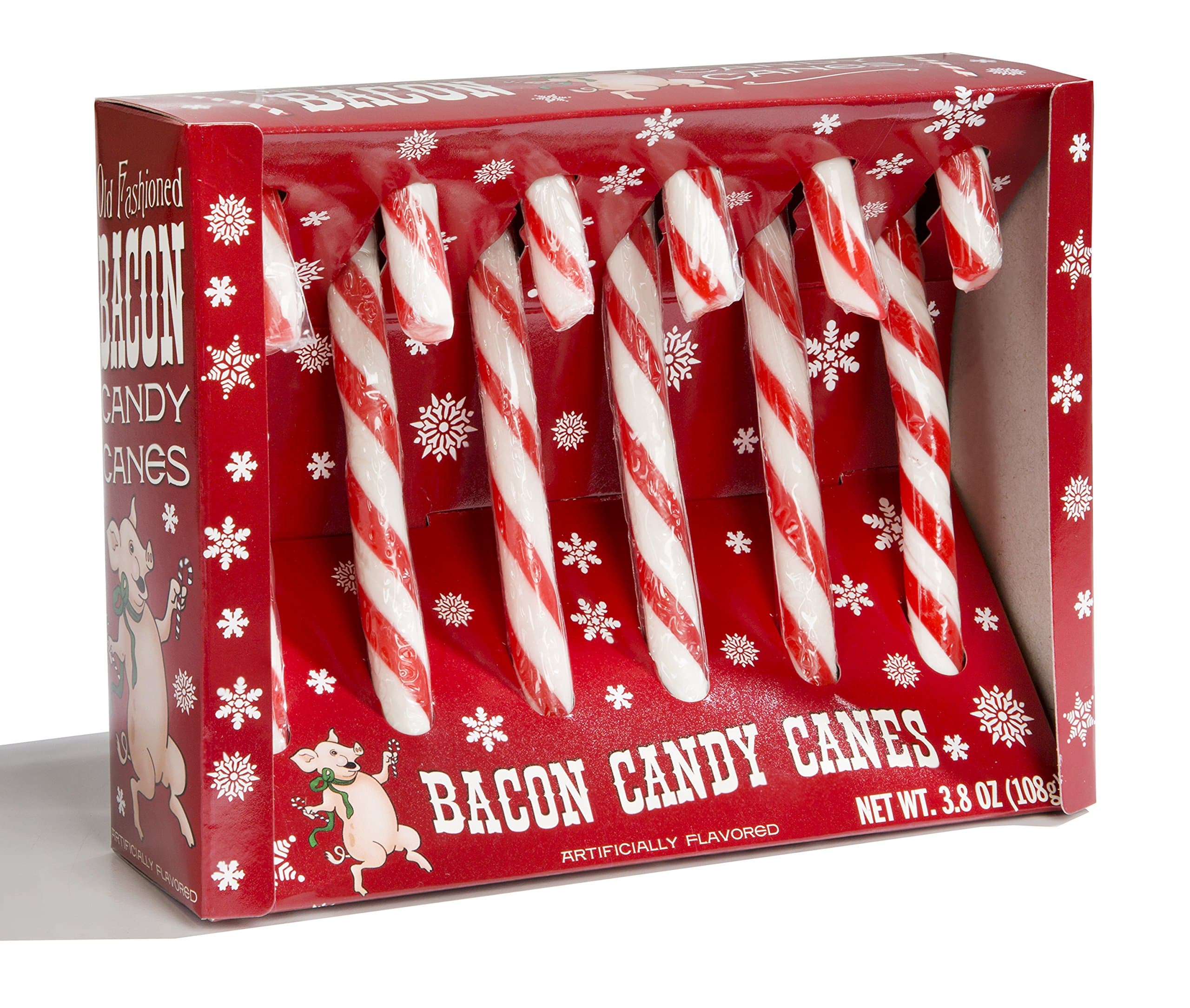 Archie McPhee Bacon Candy Canes, 3.8 Ounce, 6 Pack