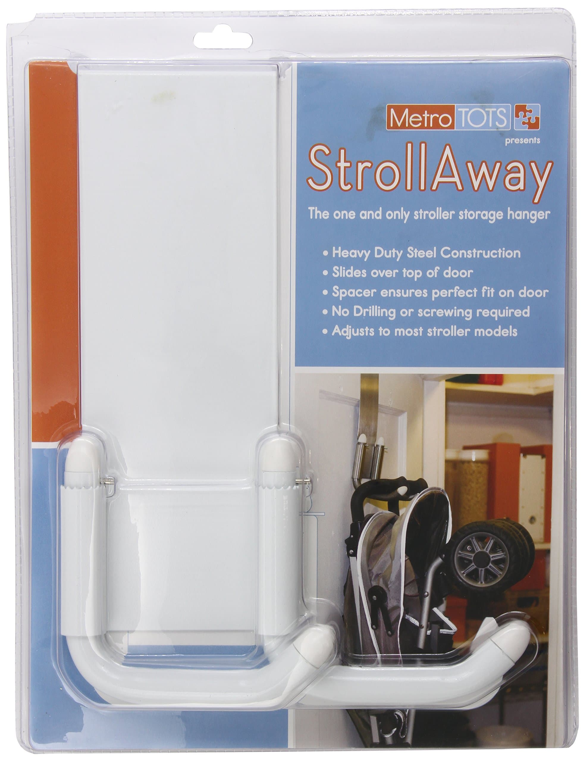 StrollAway Over The Door Stroller Storage Hanger, White