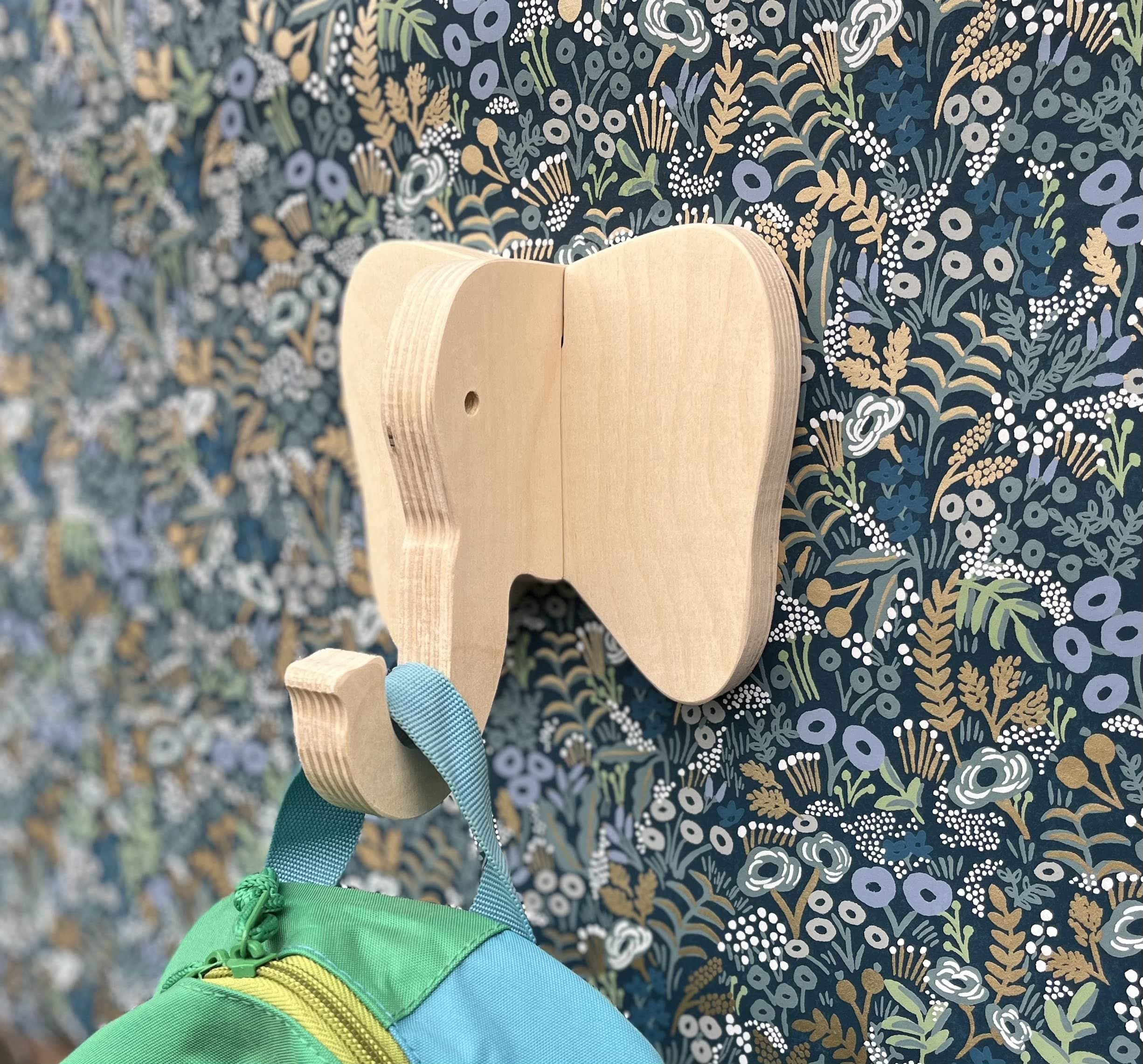 Elephant wall hook crafted from birch plywood
