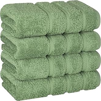 American Soft Linen Luxury Hand Towels for Bathroom, 100% Cotton Turkish 4 Piece Hand Towel Set, 600 GSM Hand Face Towels for Kitchen, Sage Green Hand Towels