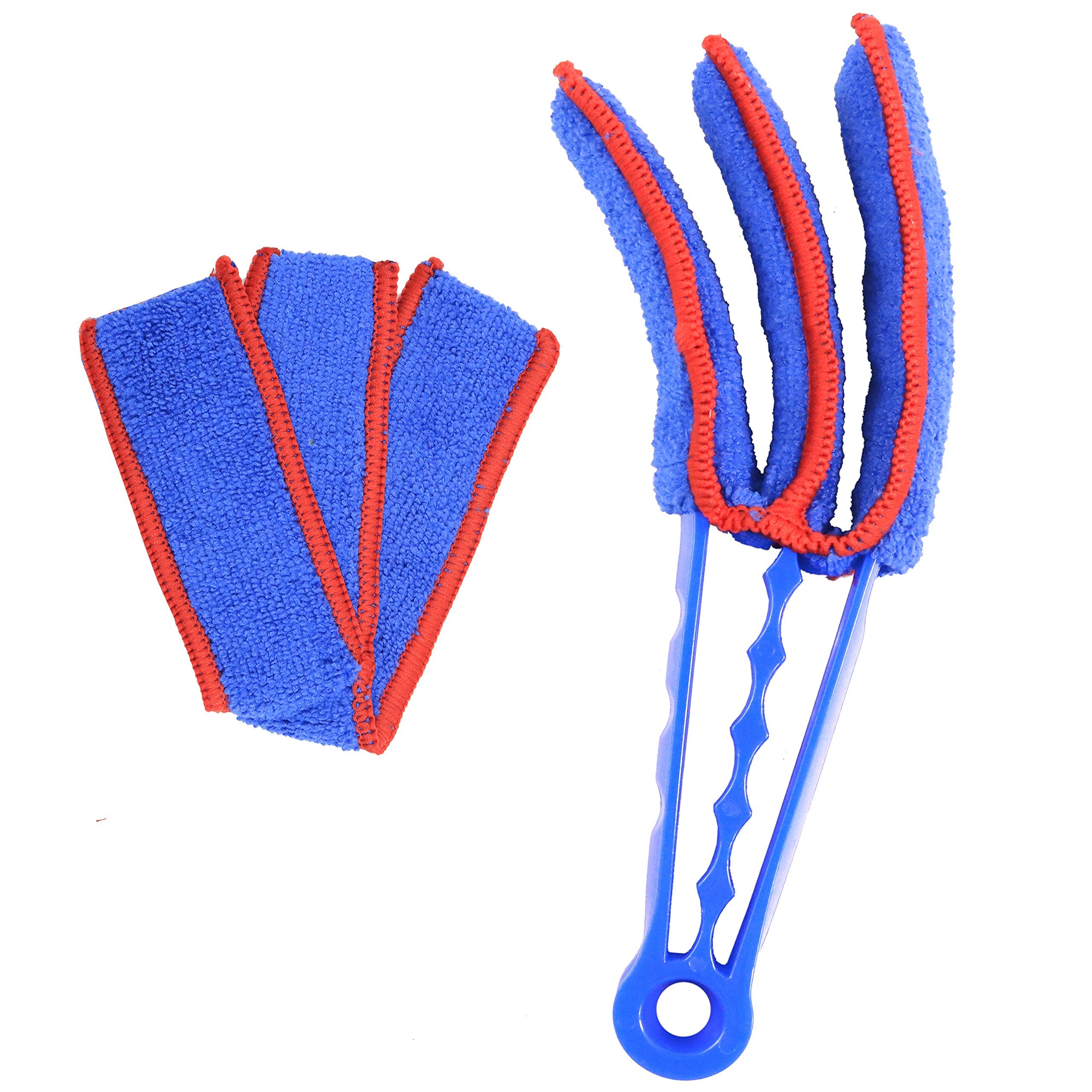 Microfiber Blind Cleaner Shutters Window Blind Vertical Blinds Air Conditioner Blinds Blue(2*Microfiber Cloth)