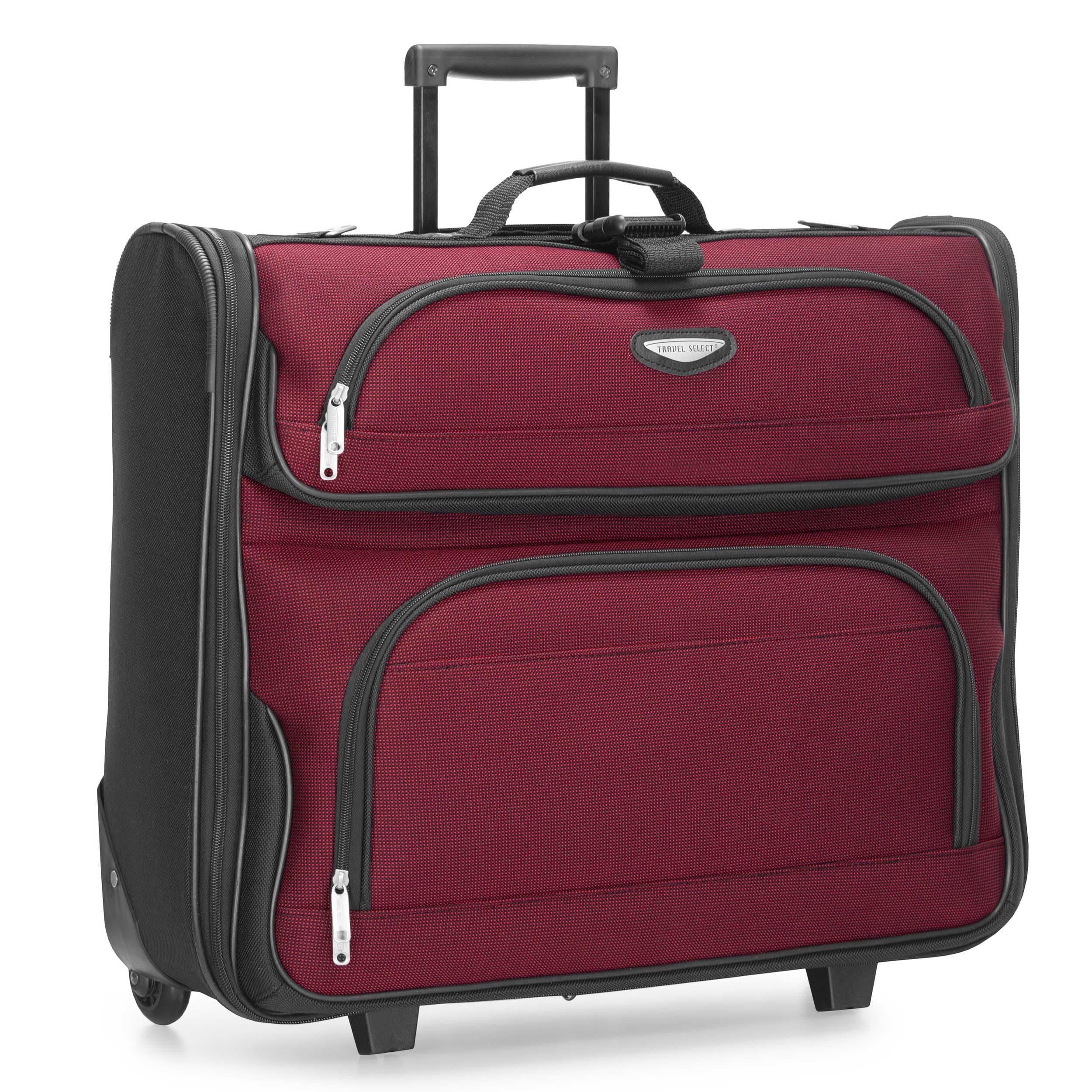 Amsterdam Business Rolling Garment Bag, Softside Expandable Rolling 2-Wheeled Suit Carrier, Red, One Size