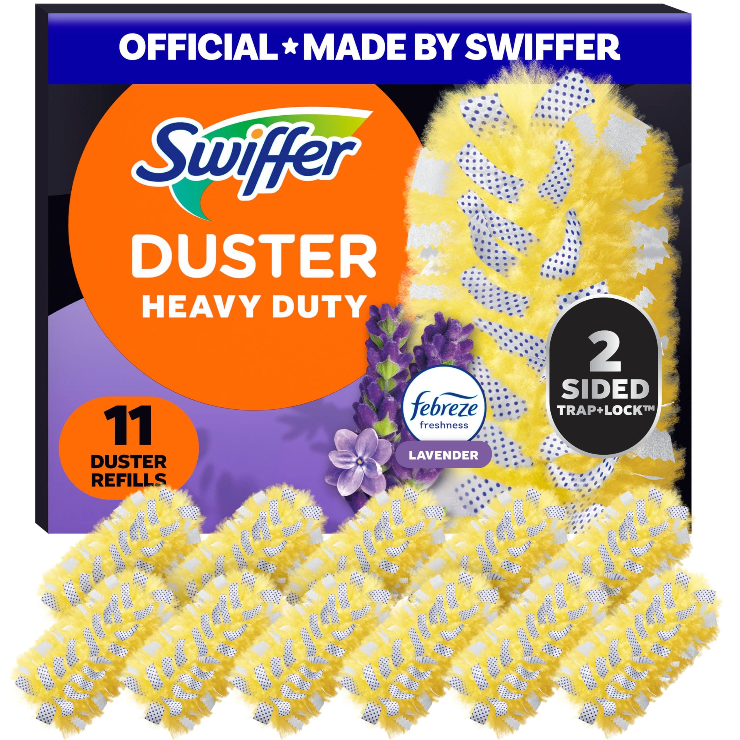 Swiffer Dusters Heavy Duty Multi-Surface Duster Refills for Cleaning, Lavender, 11 Count