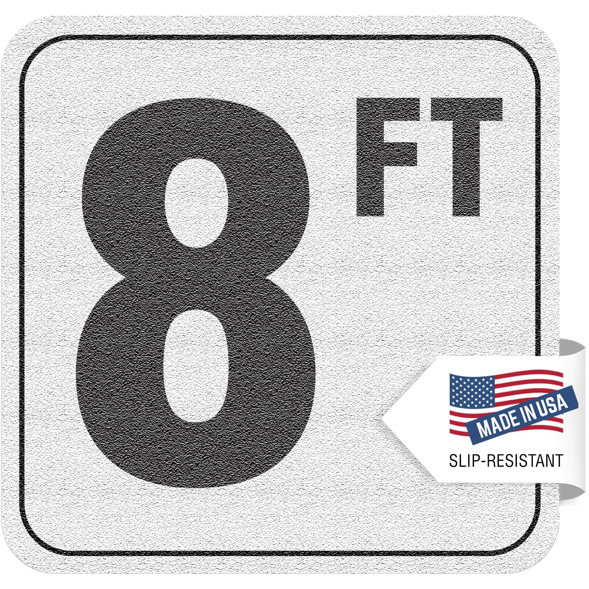 Aquatic Custom Tile Vinyl 3M Adhesive Swimming Pool Deck Depth Marker 8 FT, 4 inch Font