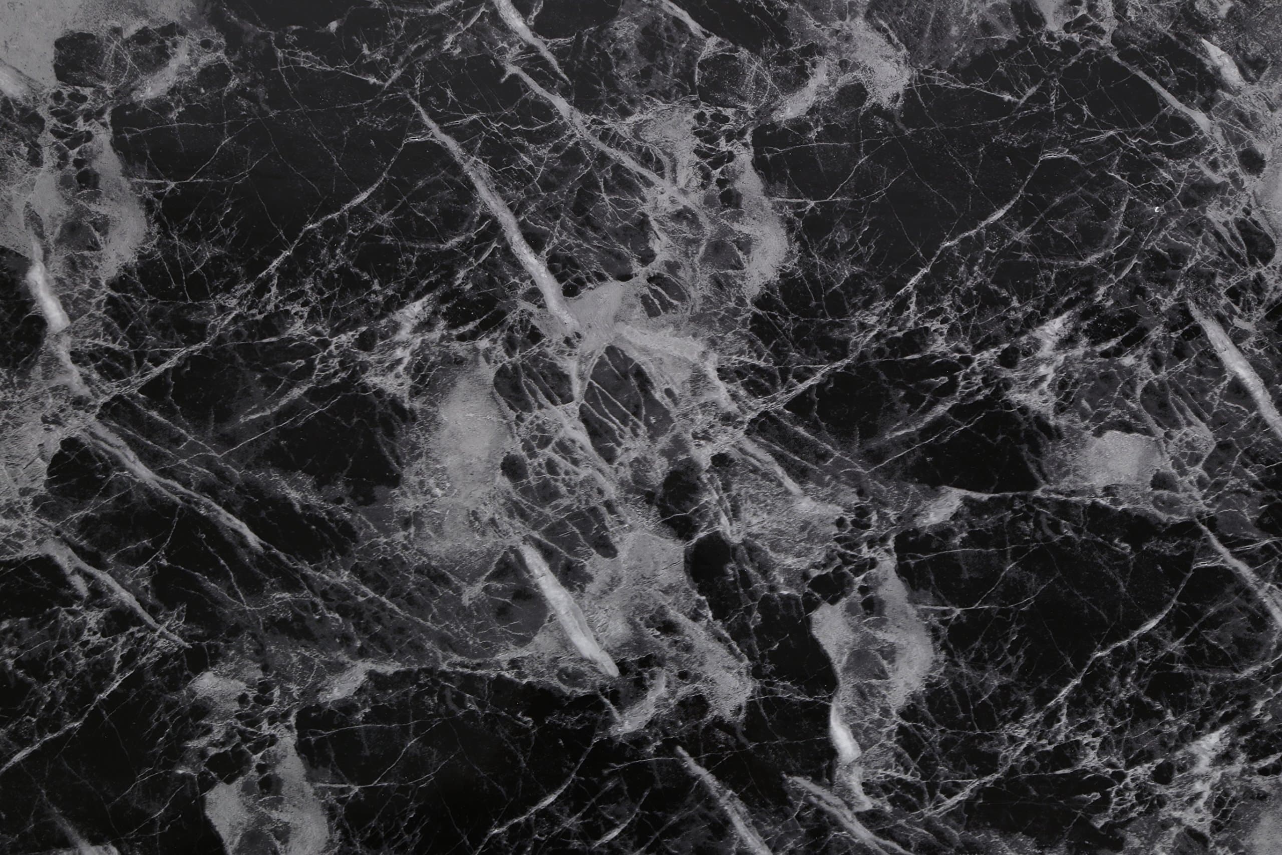 (Pack of 2) Black Granite Look Marble Effect High Gloss Finish Self Adhesive 61cm X 2M (24" X 78.7"), 0.23mm Peel and Stick Mural Wallpaper for Cabinet Shelf Drawer Liner, Table Furniture Reform