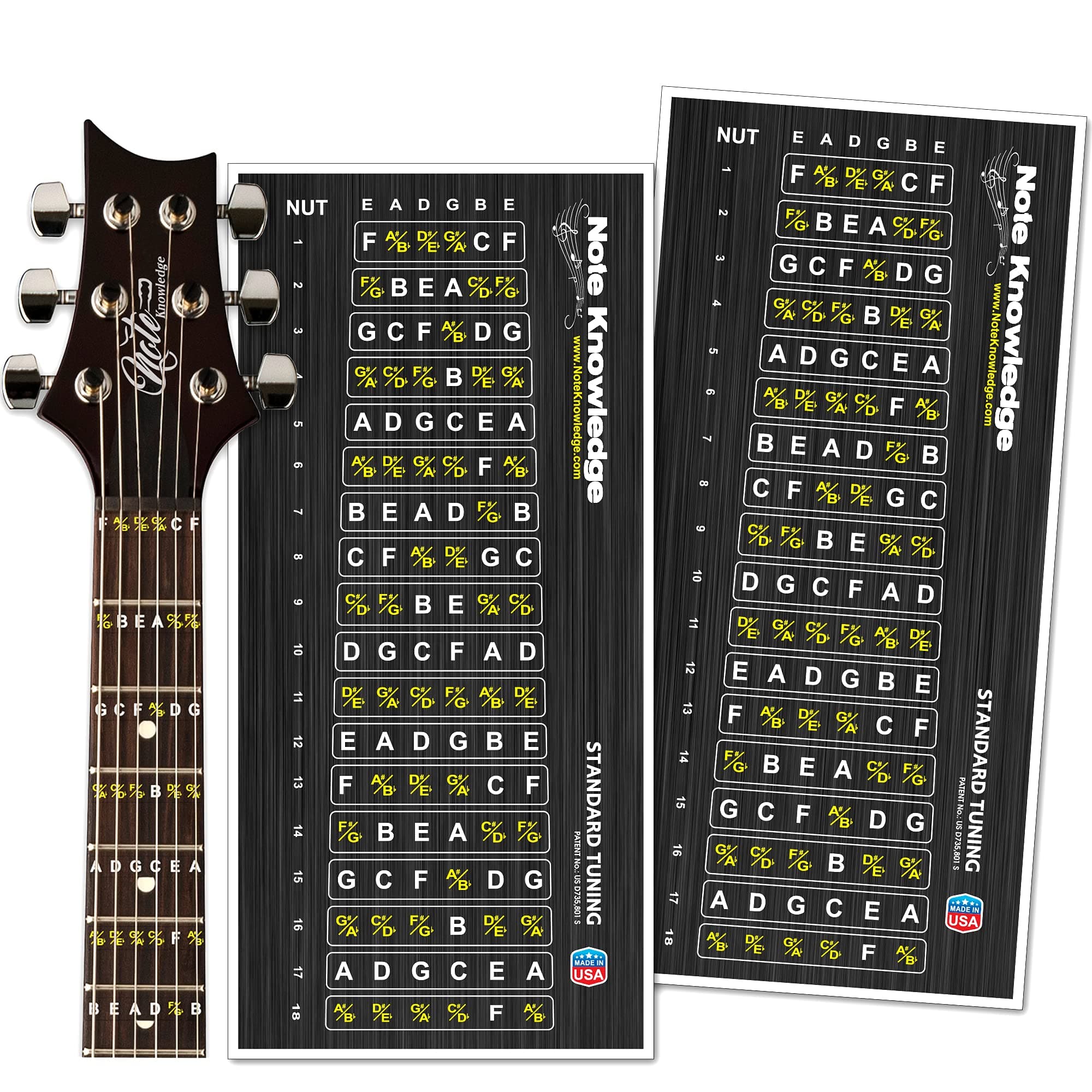 Guitar Note Map Decals
