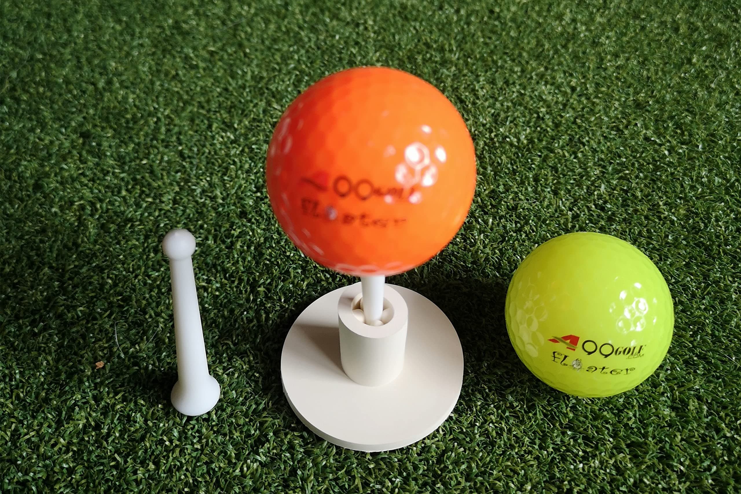 A99 Golf 1set RT02-1 Rubber Tee Holder with 2pcs Tees 2 1/2" & 1 3/4" Indoor Outdoor Simulator Home use