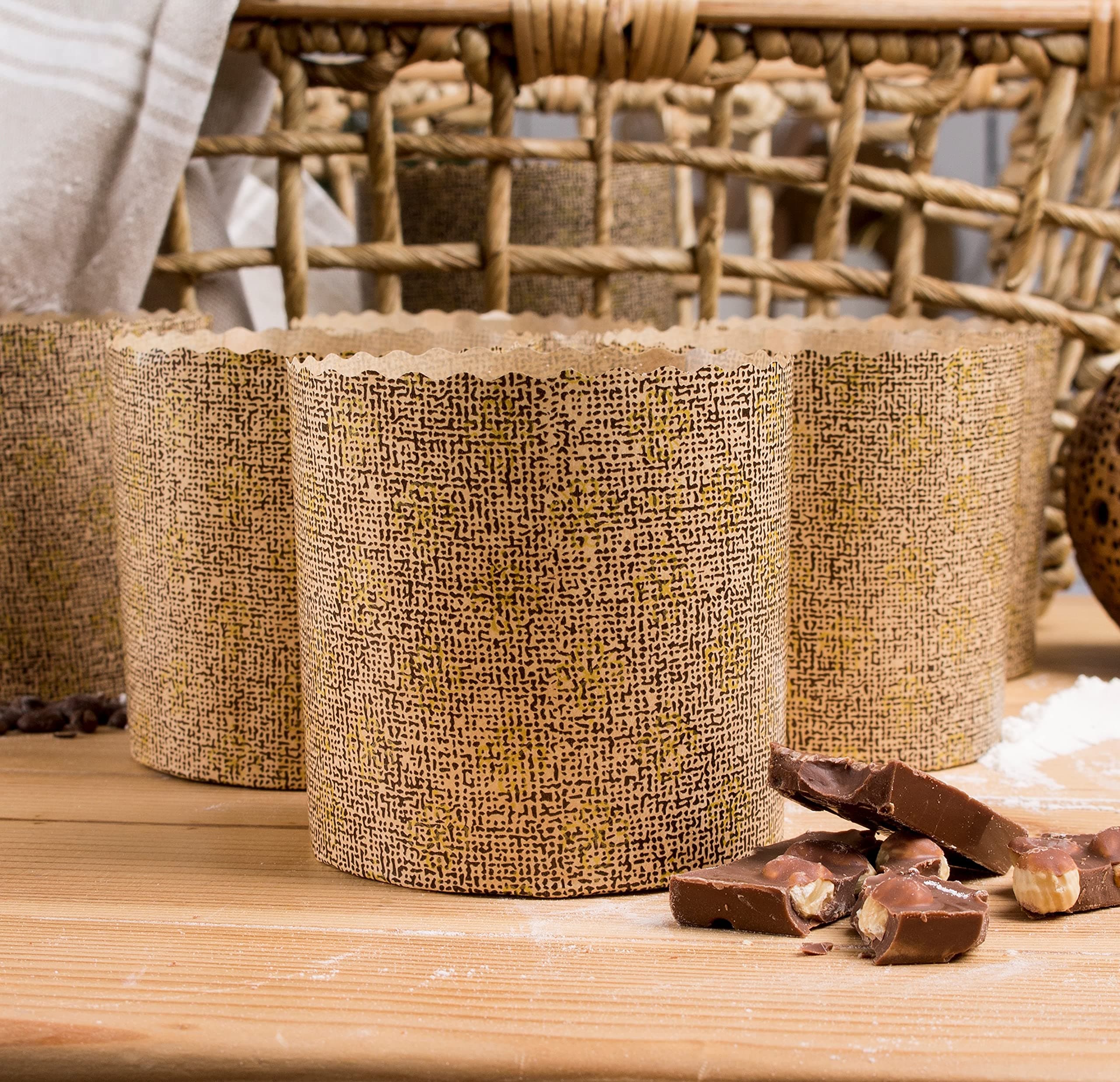 8 oz Panettone Paper Baking Molds Easter Forms for Baking Paska |25 pcs| Kulich Paper Mold Easter Bread Forms - Panettone Paper Mold - Moldes de Papel Para Panettone