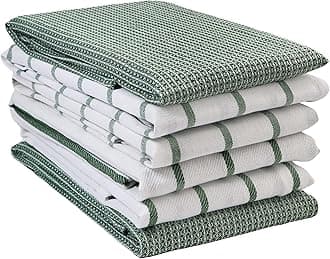 Sponsored Ad - LANE LINEN Cotton Kitchen Towels Set, 6-Pack – Absorbent, Quick-Drying Dish Towels, 18" x 28", Premium Hand and Tea Towels - Olive
