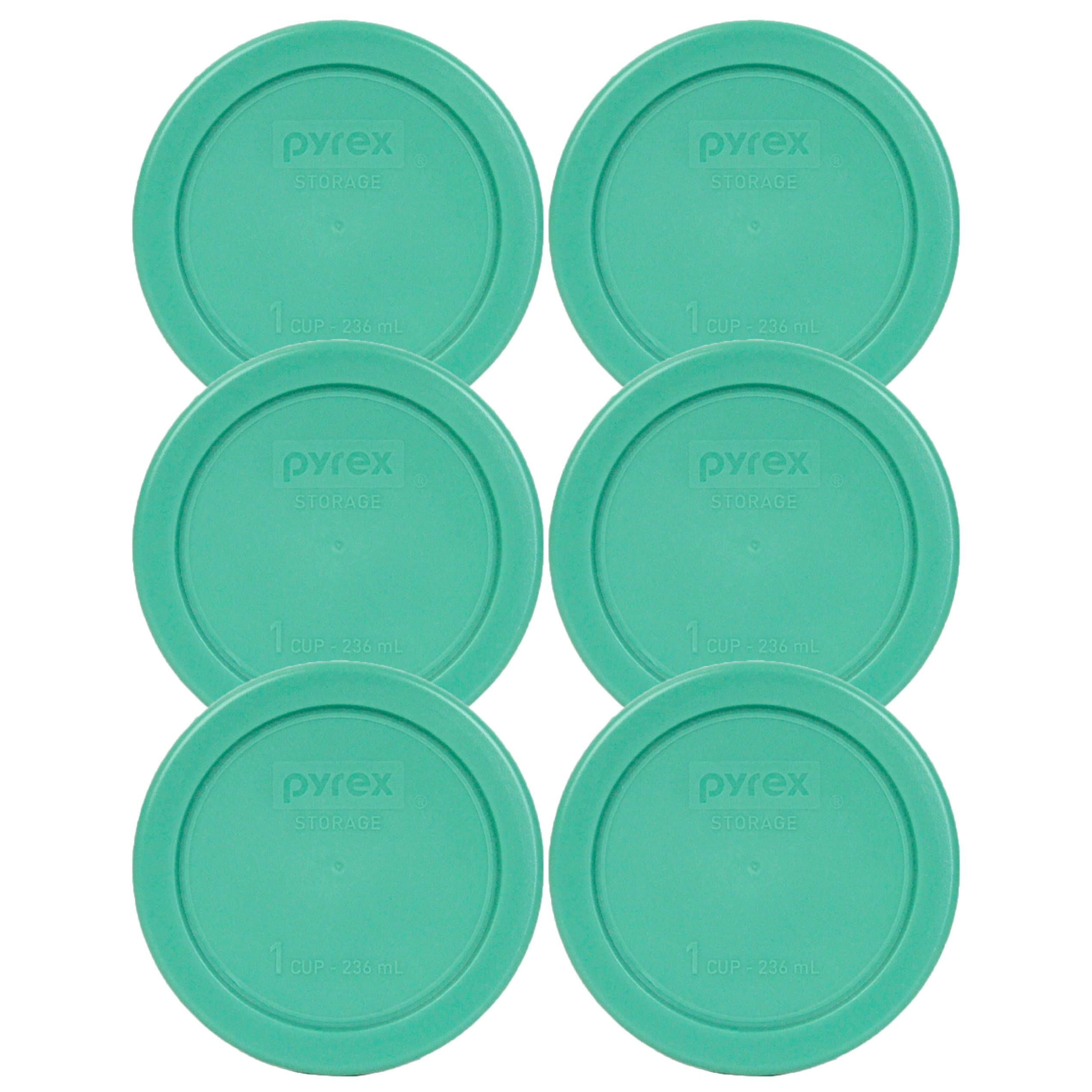 Pyrex 7202-PC 1 Cup Green Round Plastic Replacement Lid - 6 Pack