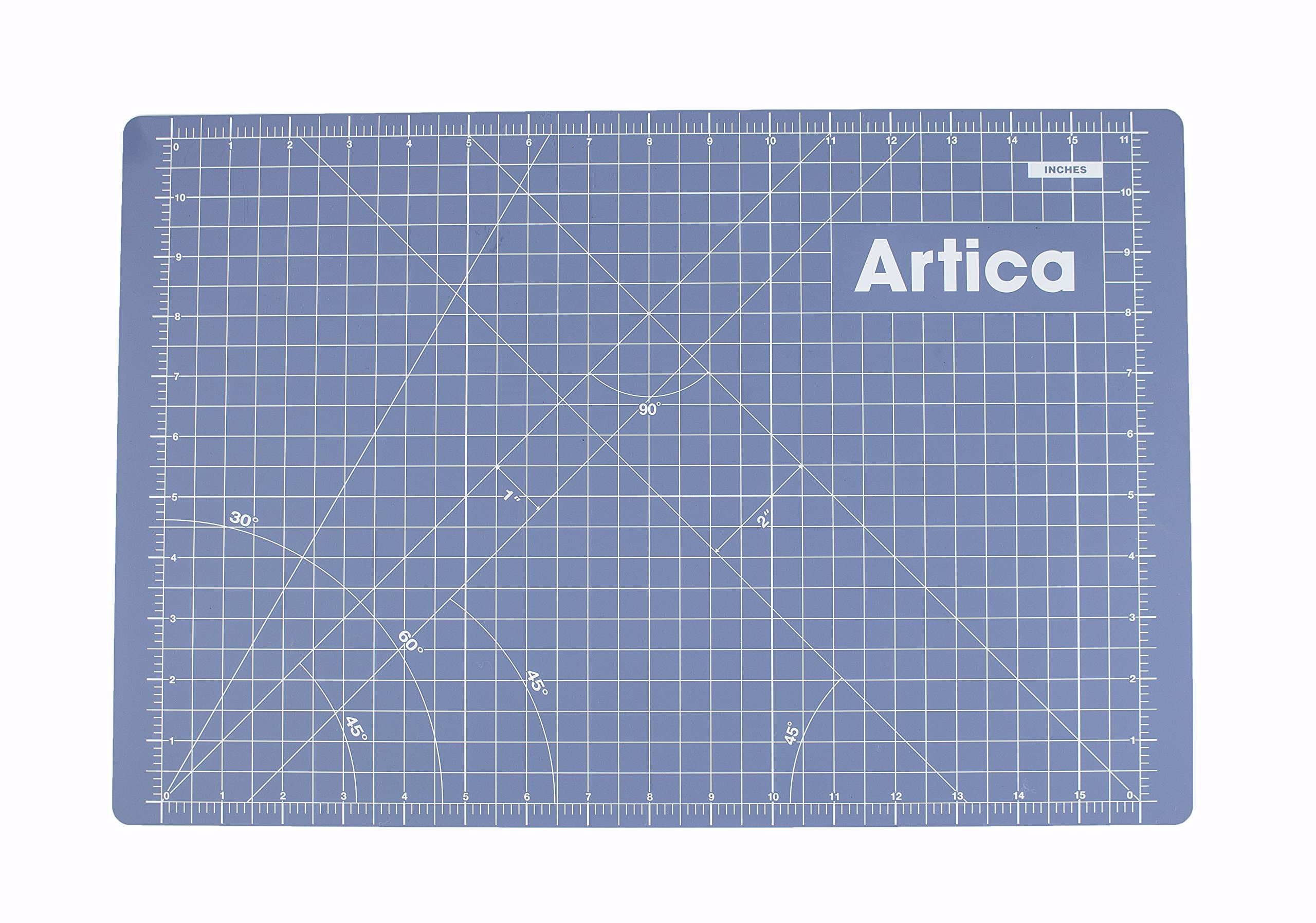 Artica Double-Sided Self-Healing Rotary Cutting Mat, One Side Inches, Other Side Metric, Provides Maximum Flexibility For Your Projects. Great for Crafts, Art, Makers, Quilting, Sewing. (A3 (18"x12"))