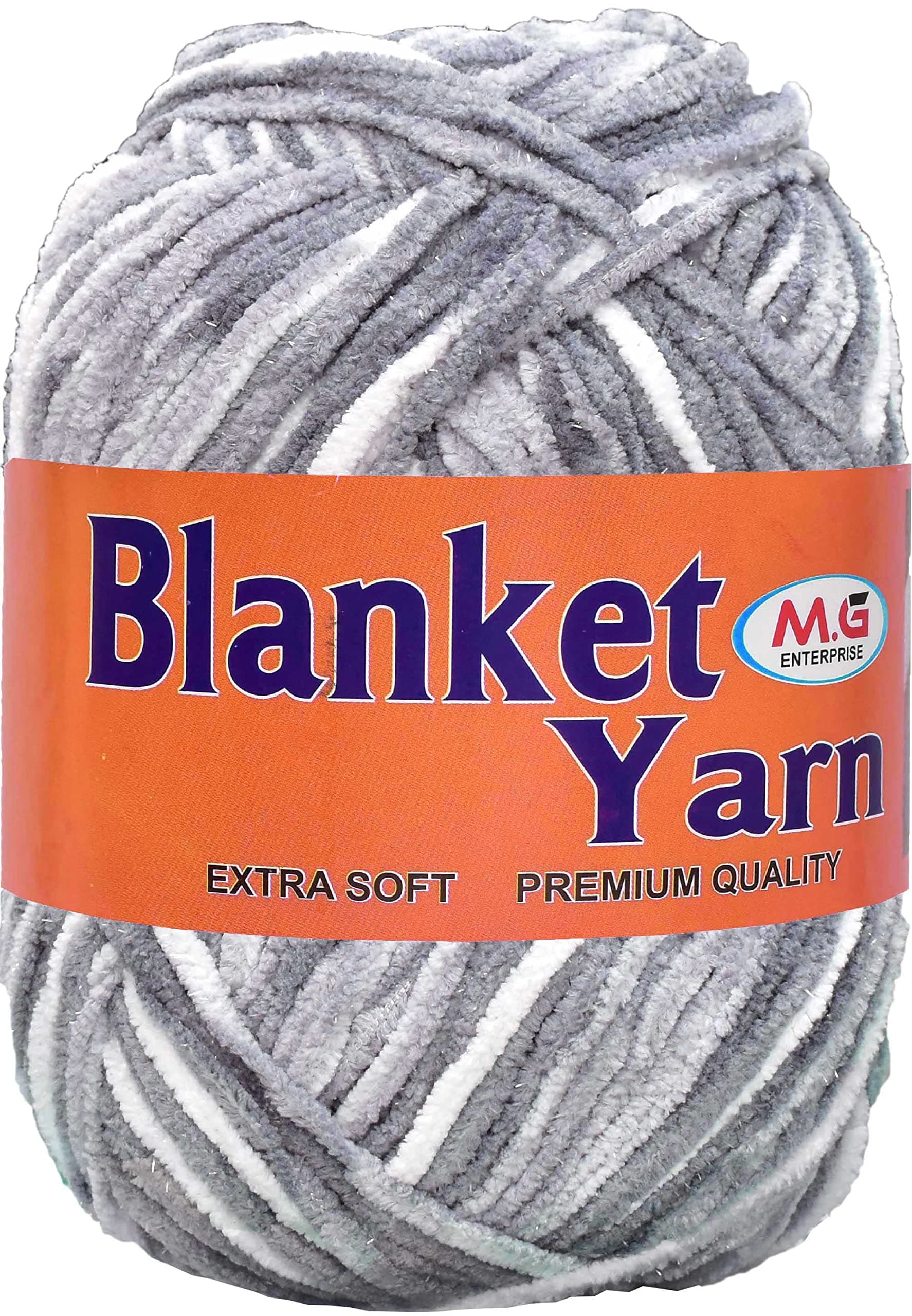 M. G ENTERRPISE Blanket Yarn Multi Grey WL 200 gm Thick Chunky Knitting Wool Yarn. QDA