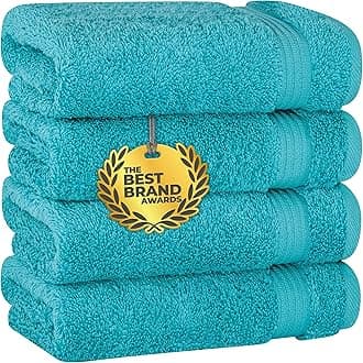 Luxury & Hotel Quality 100% Turkish Genuine Cotton 6-Piece Hand Towel Set, Extra Soft & Absorbent for Face & Hands by United Home Textile, Ocean Aqua