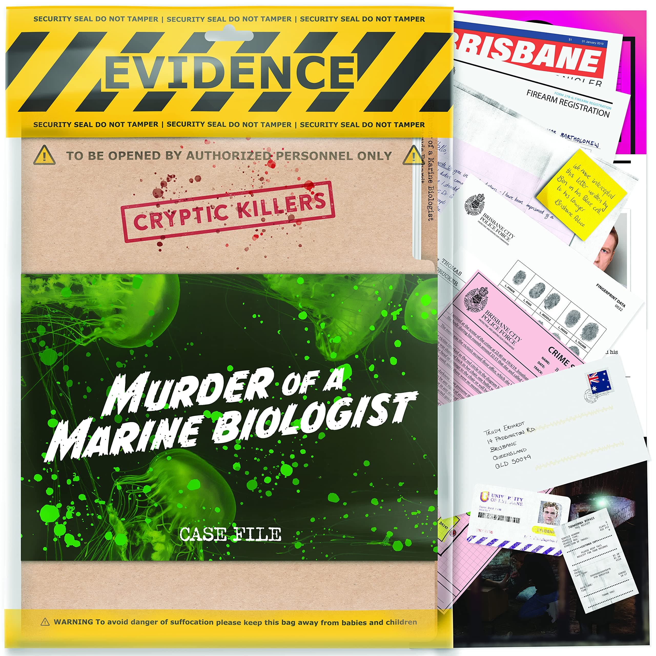 Cryptic Killers Unsolved Murder Mystery Game - Cold Case Files Investigation Detective Clues/Evidence - Solve The Crime - Individuals, Date Nights & Party Groups - Murder of a Marine Biologist