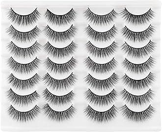 Newcally False Eyelashes Natural Fluffy Light Volume Faux Mink Lashes 14 Pairs Pack