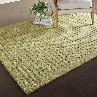 ZARACARPETS Solid Plain Exported Quality Hand Made Carpets and Rug Size 9 Feet by 12 Feet (9x12 feet) Loop Olive