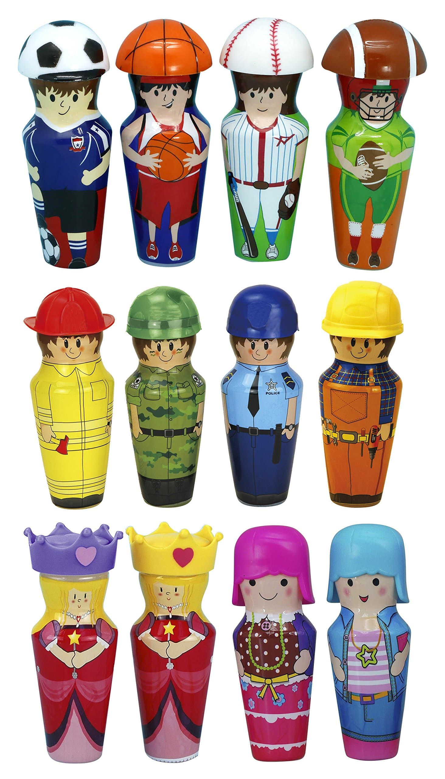 Character Bubble Blower Set, 12 Different Characters, Value Pack, with Wand, 2.4 oz., Rainbow Bubbles