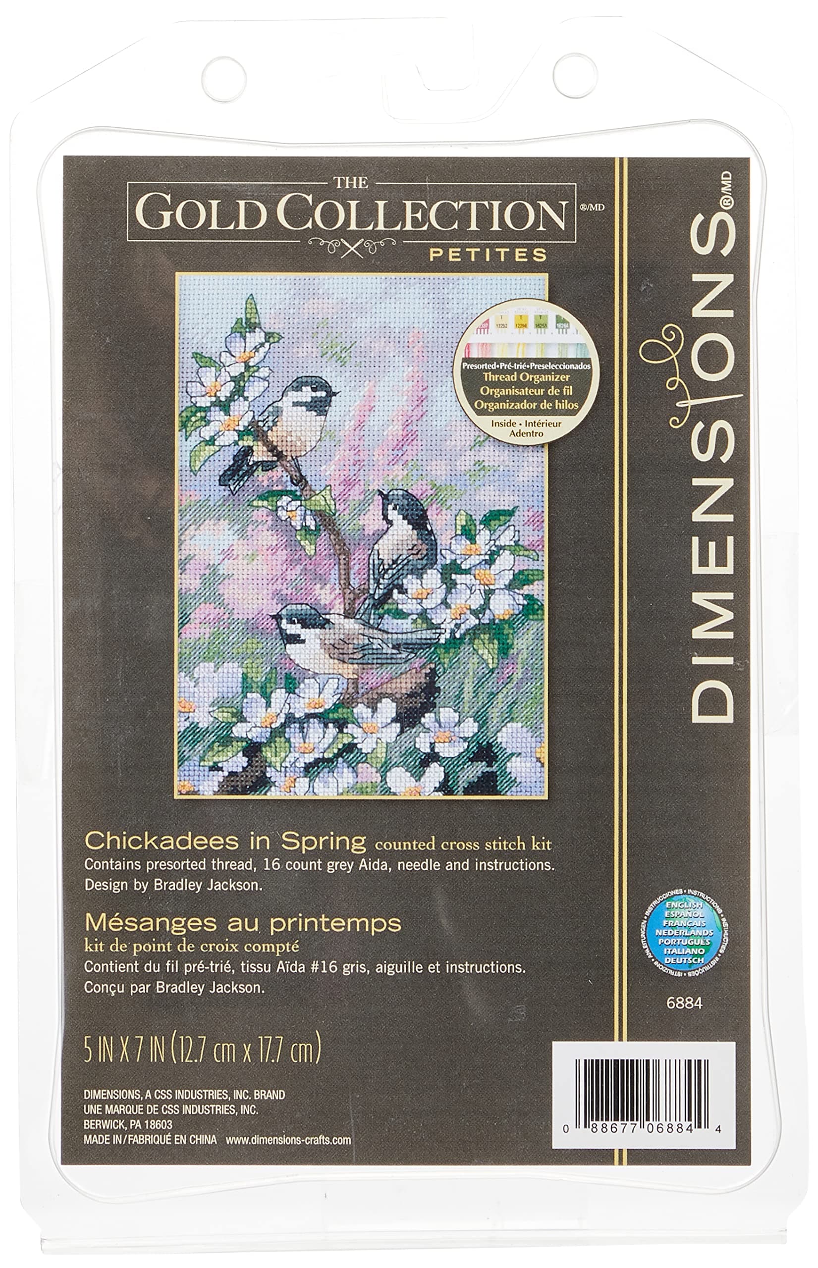 Needlecrafts 6884 Counted Cross Stitch, Chickadees in Spring